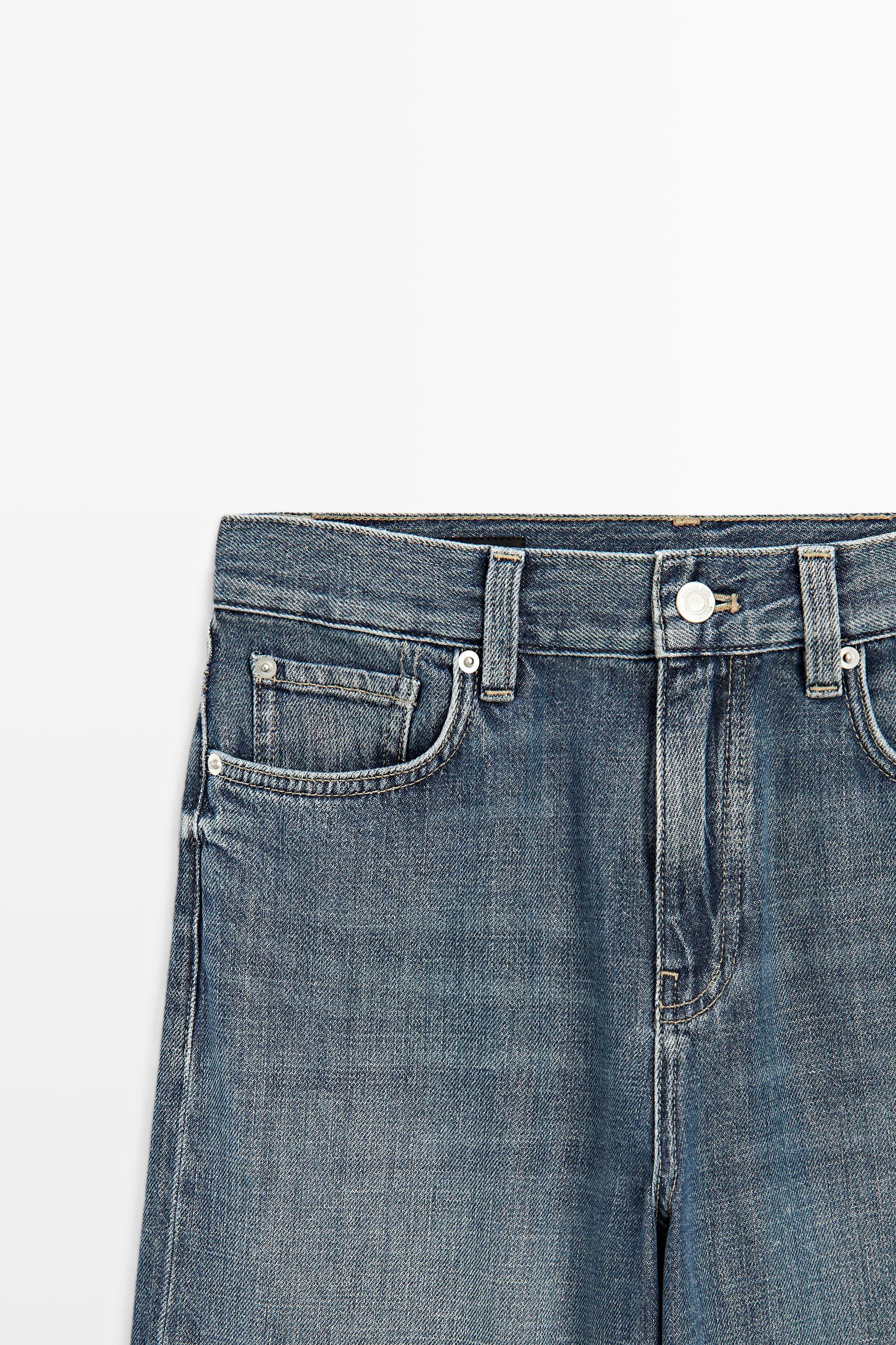 Mid-waist cropped wide-leg jeans — MEDIUM BLUE