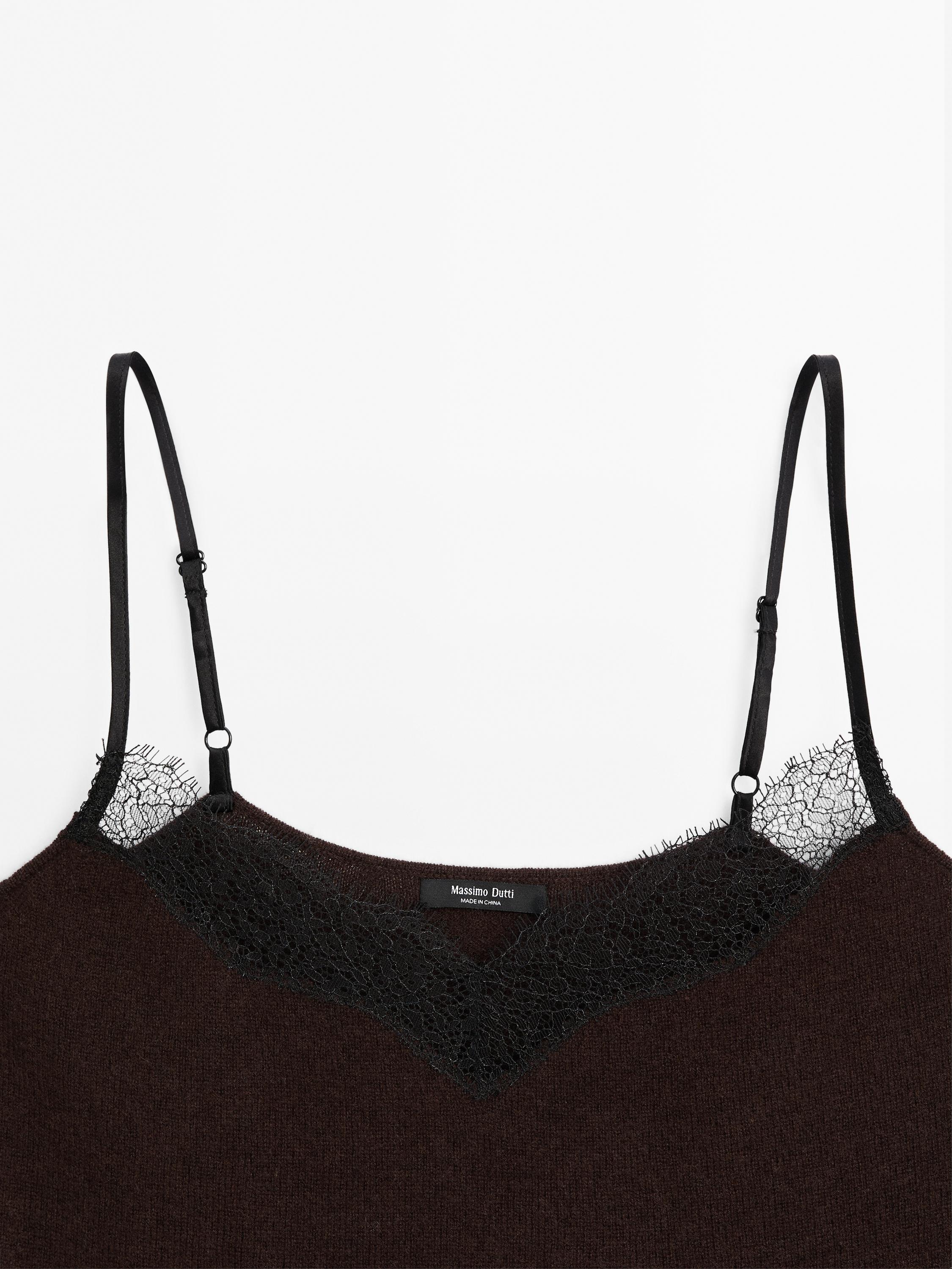 Lace-trimmed camisole top