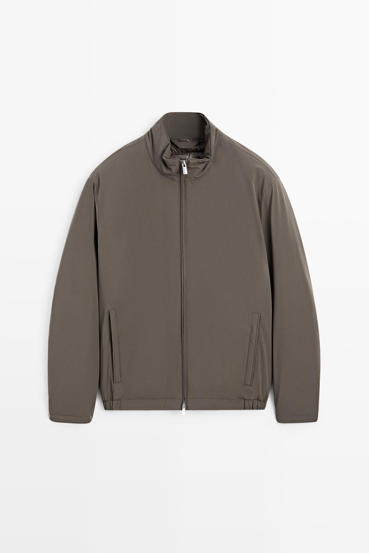Lightweight quilted down bomber jacket — KHAKI