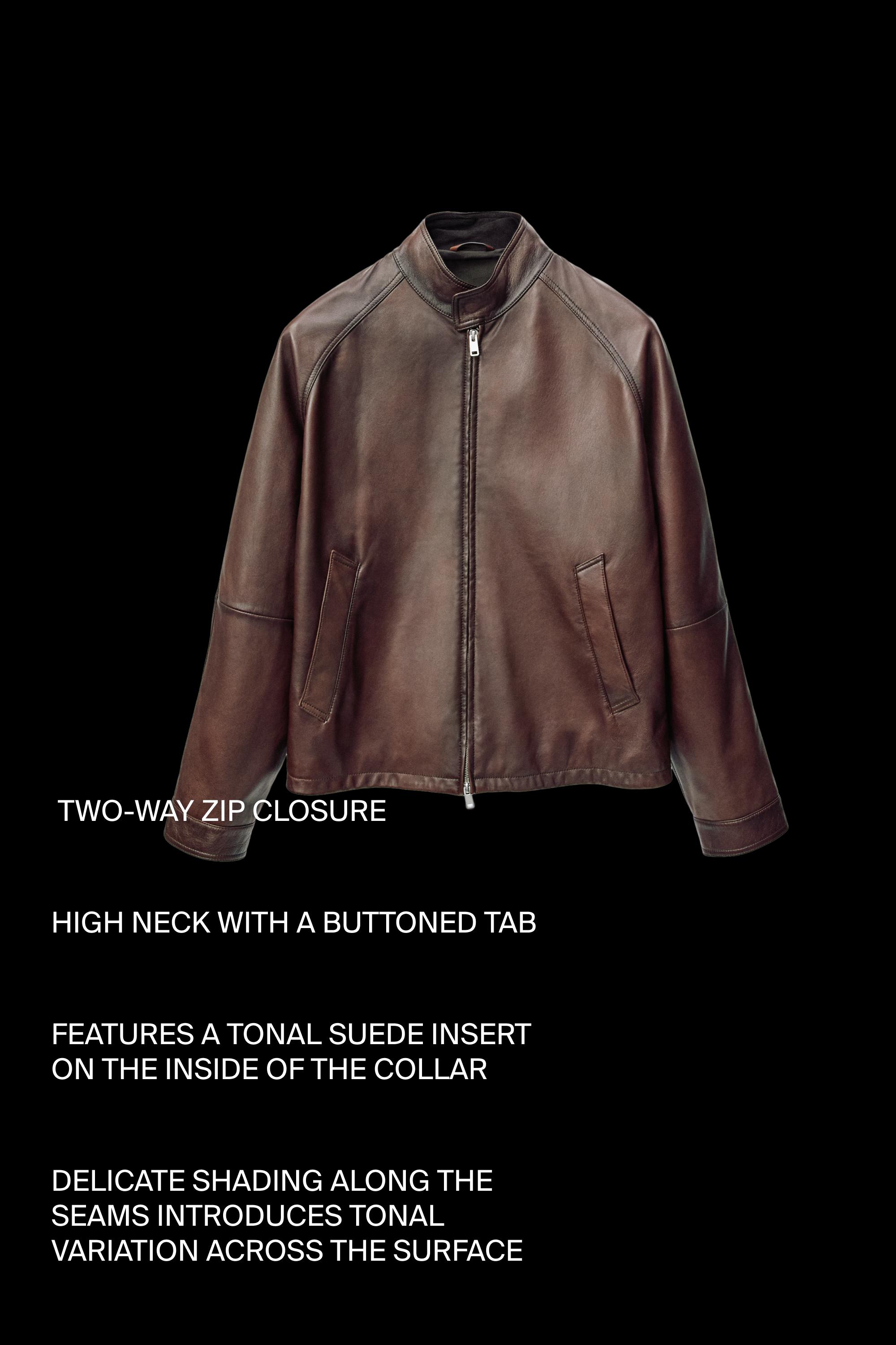 Nappa leather high-neck jacket — LEATHER