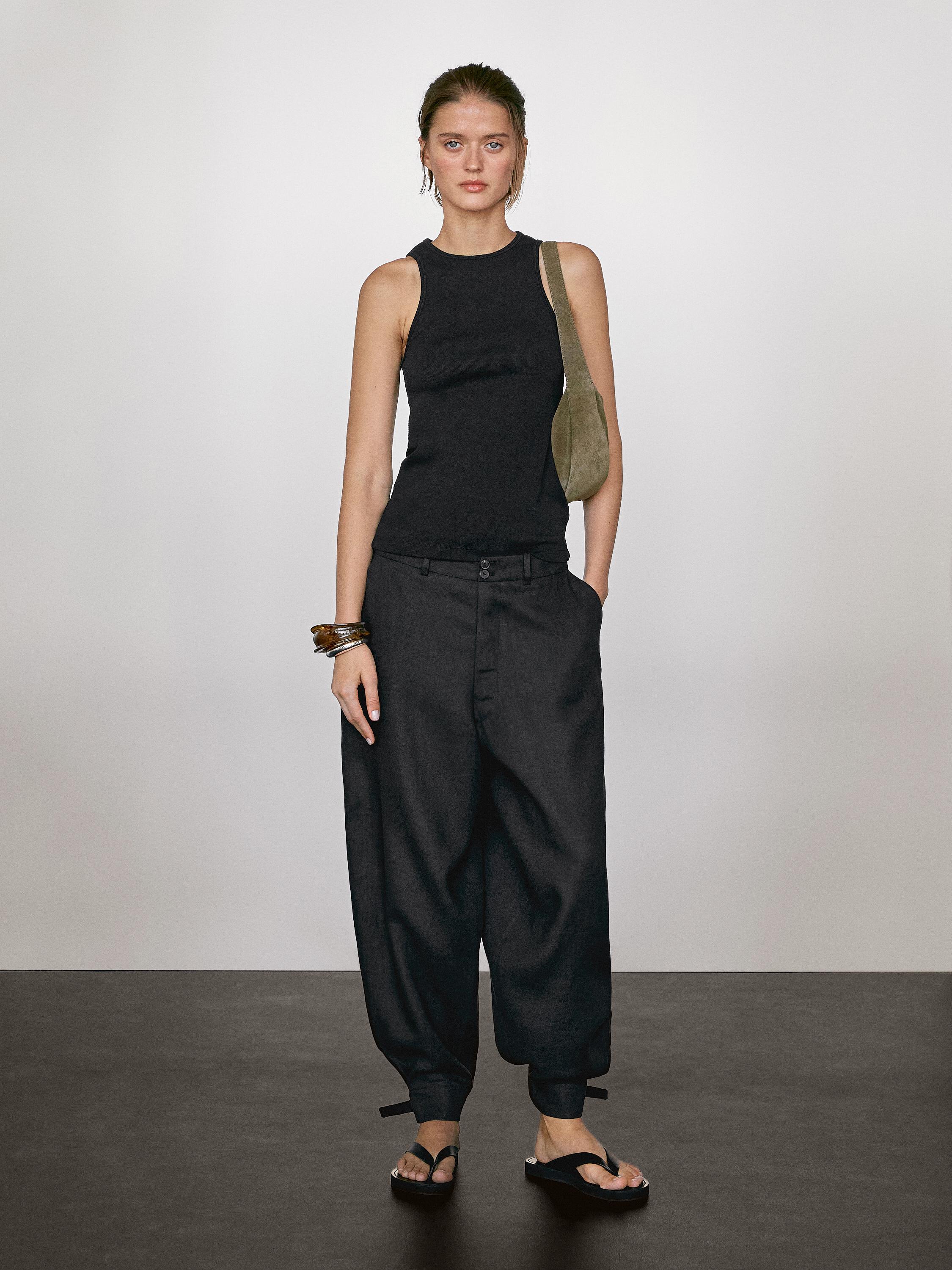 Cotton blend halter neck top