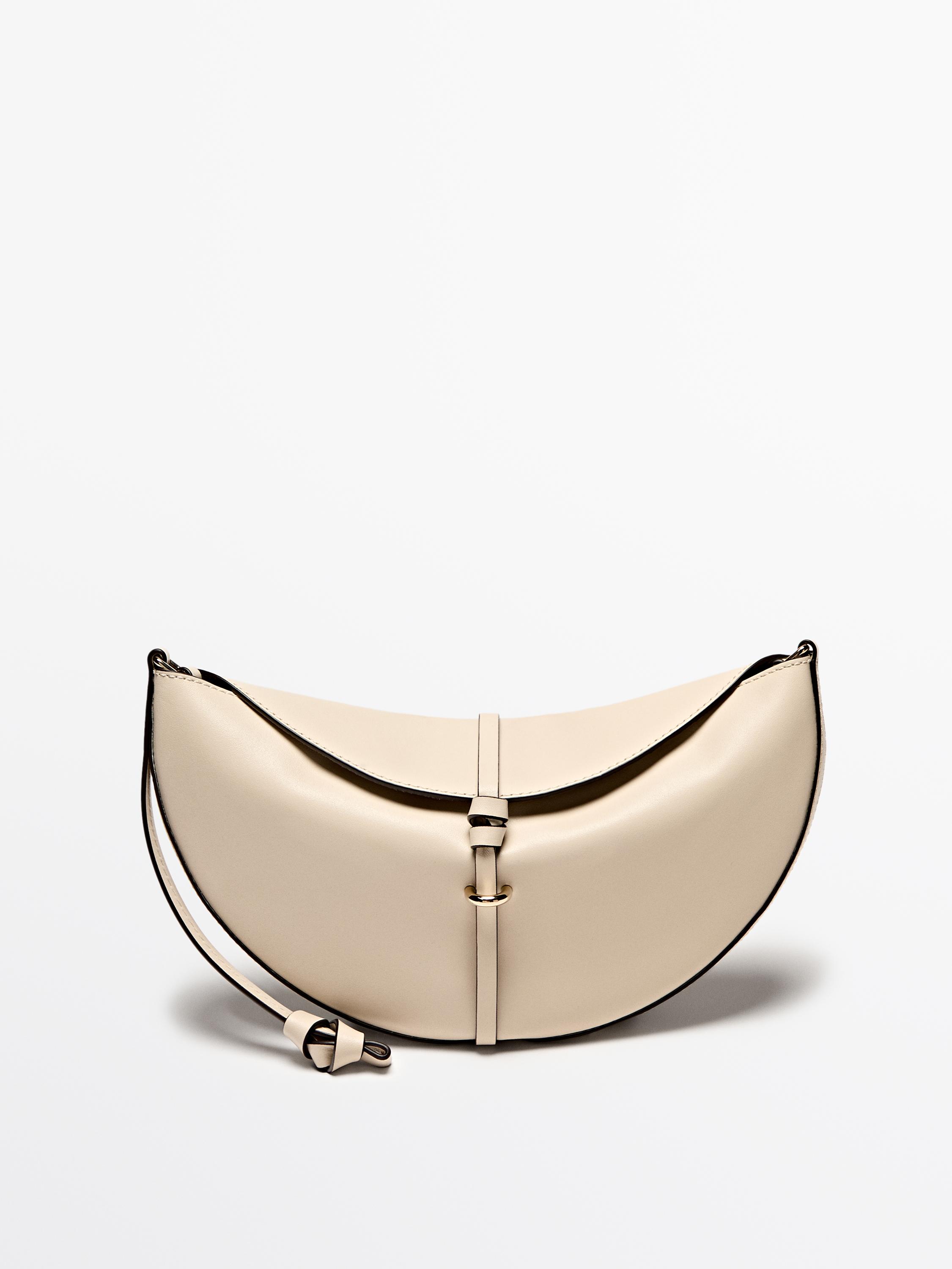 Mini-sac demi-lune en cuir nappa