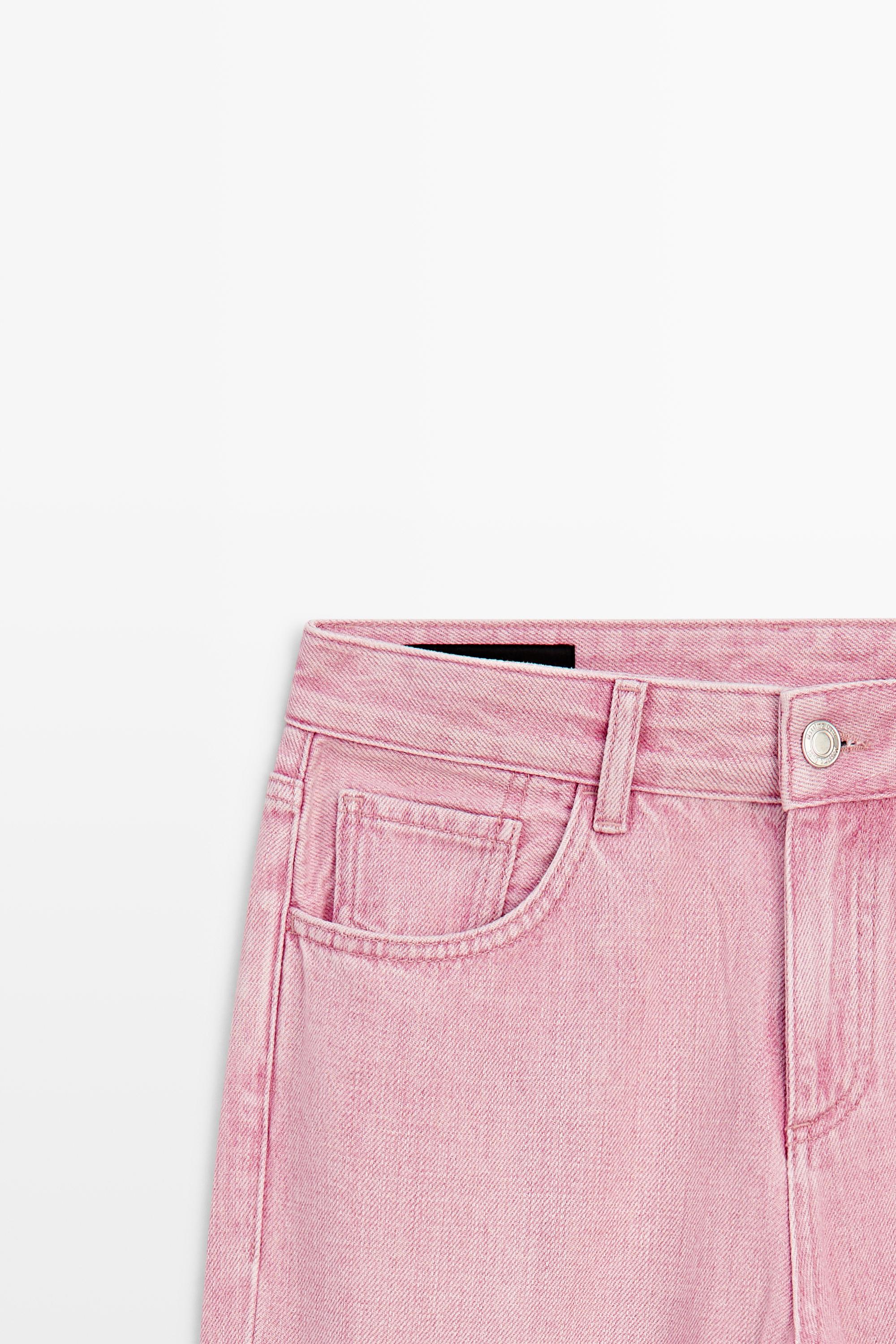 Low-rise straight-leg jeans — PINK