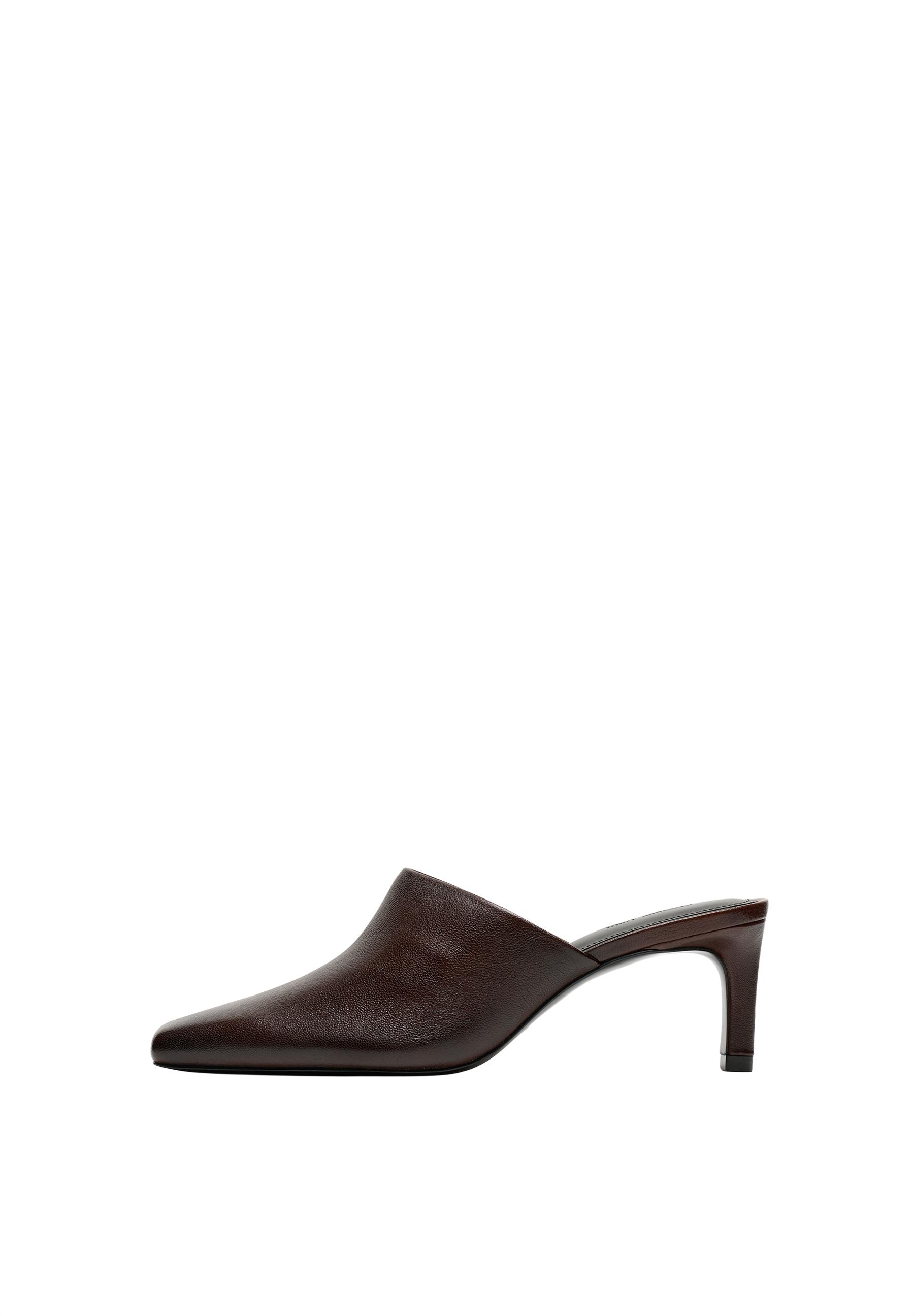 Slingback leather heel shoe — BURGUNDY