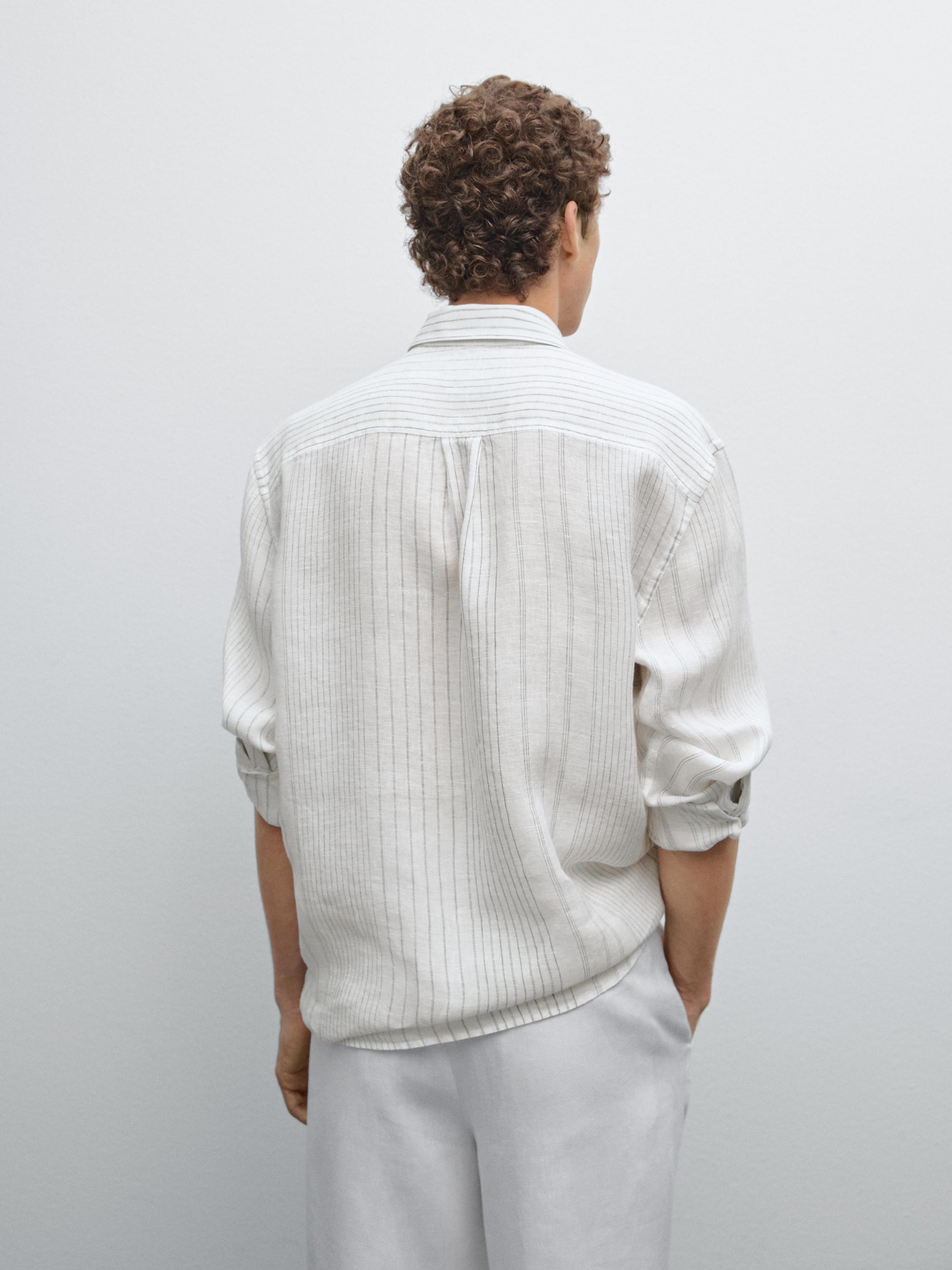 Camisa regular fit 100% lino