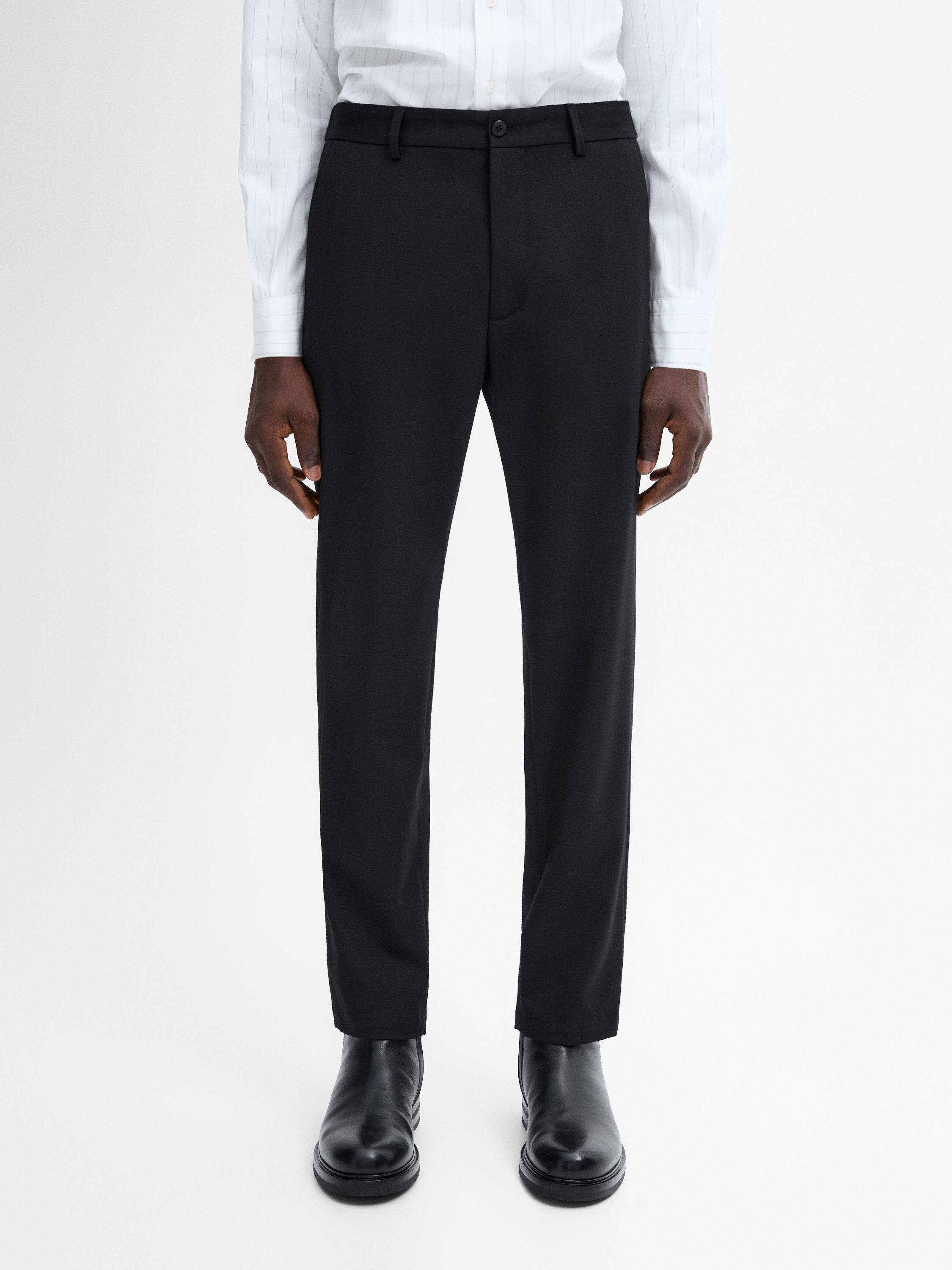 Jogger fit trousers Black Grey Dressy Massimo Dutti