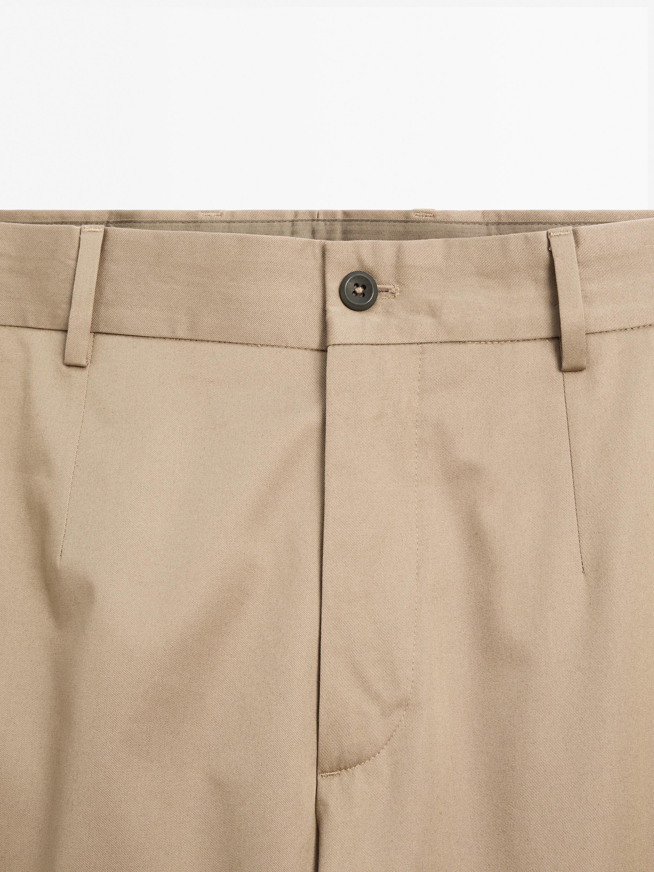 Pantalon relaxed fit en serge 100 % coton