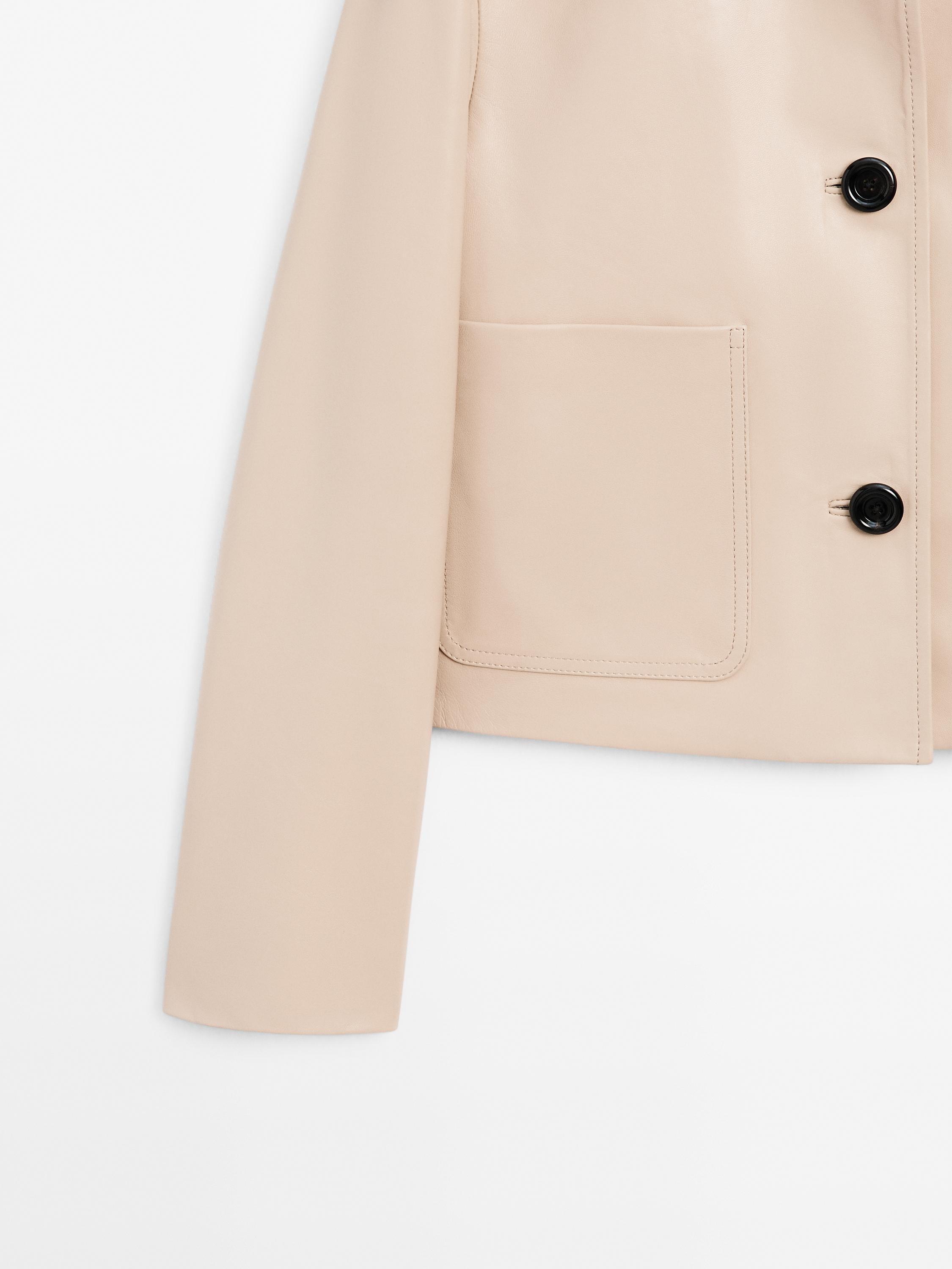 Cropped nappa leather jacket