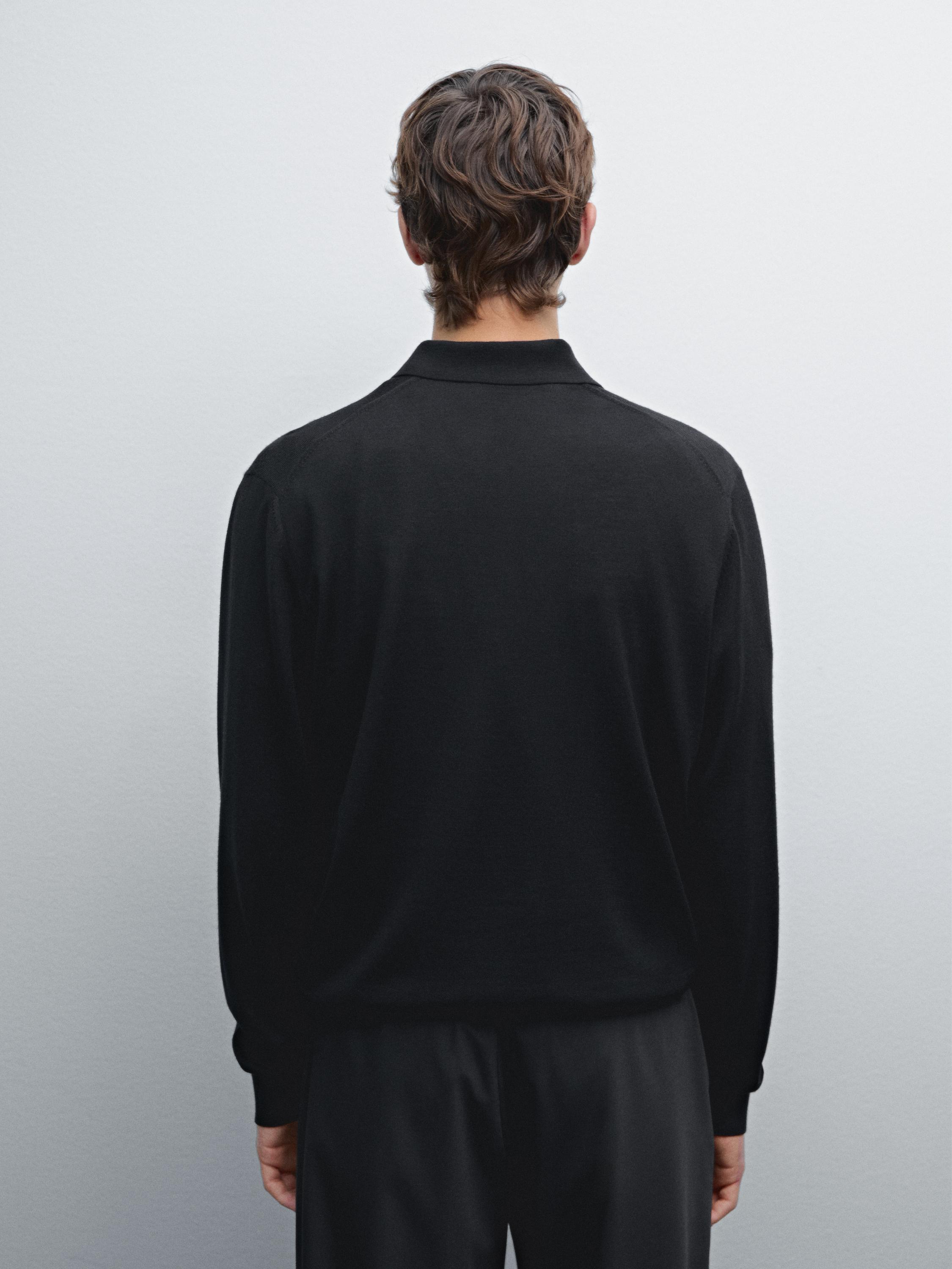 Adīts merino vilnas polo džemperis