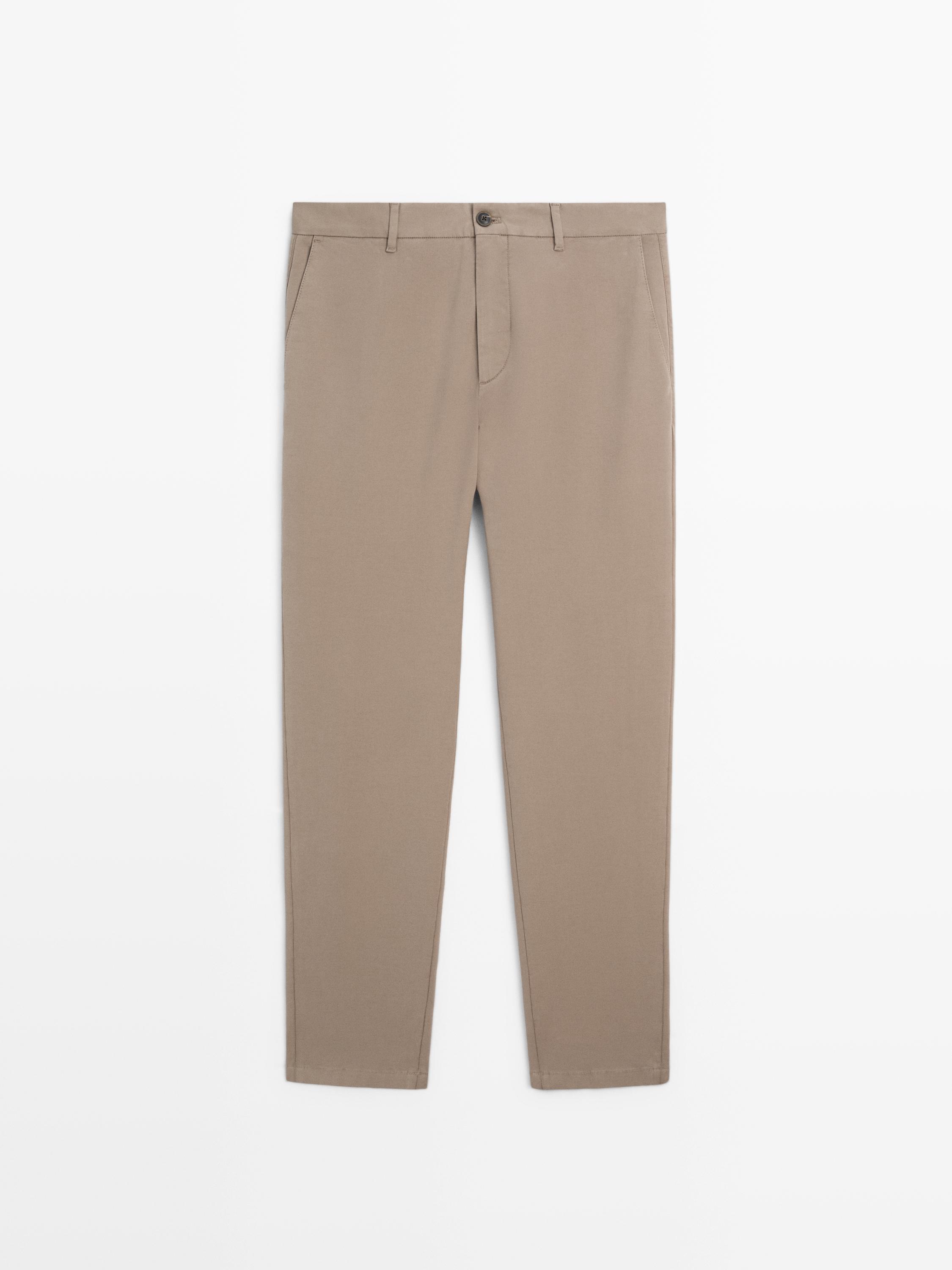 100% cotton slim fit trousers