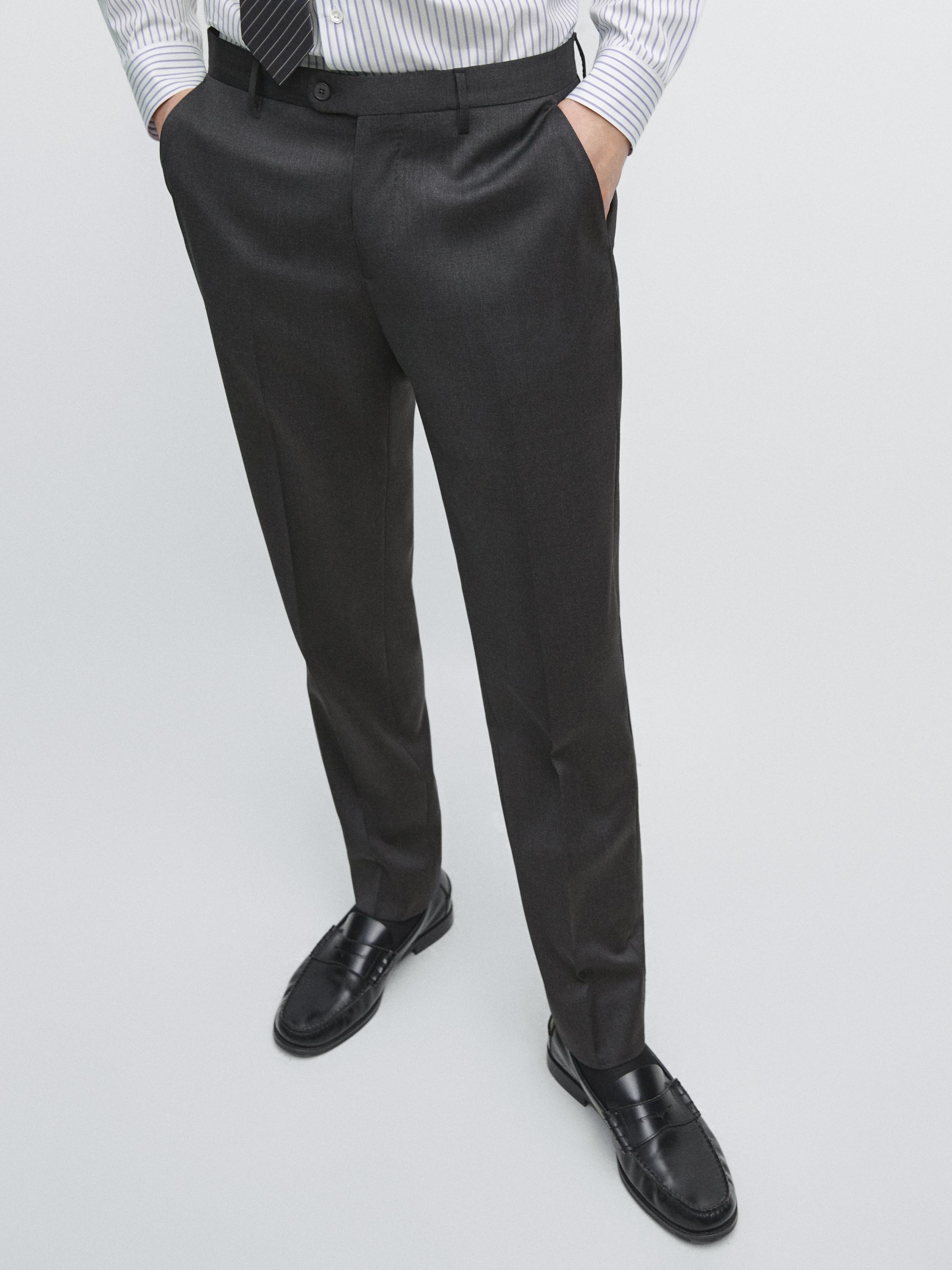 Cold wool suit trousers — CHARCOAL