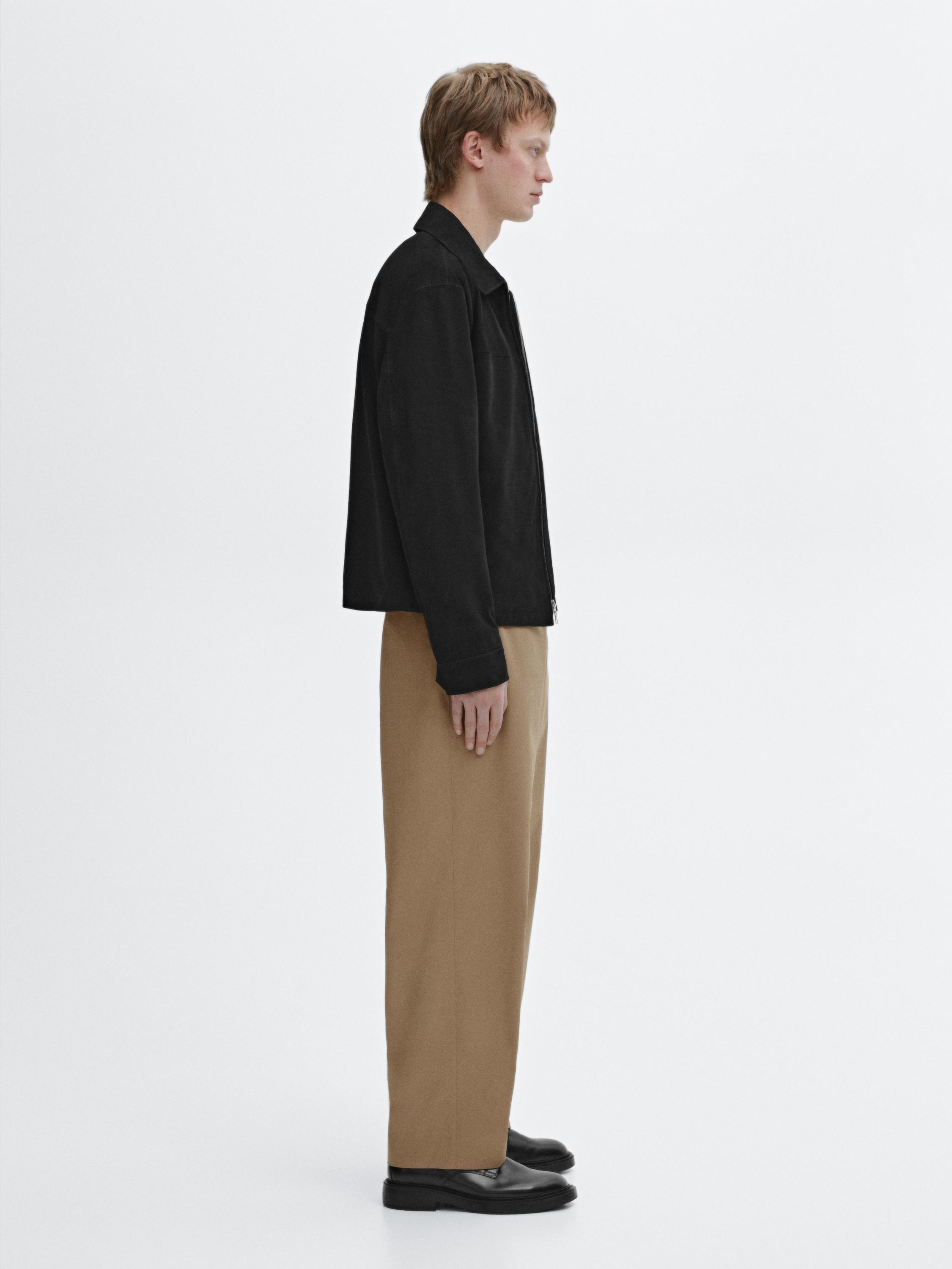 Pantalon relaxed fit en serge coton