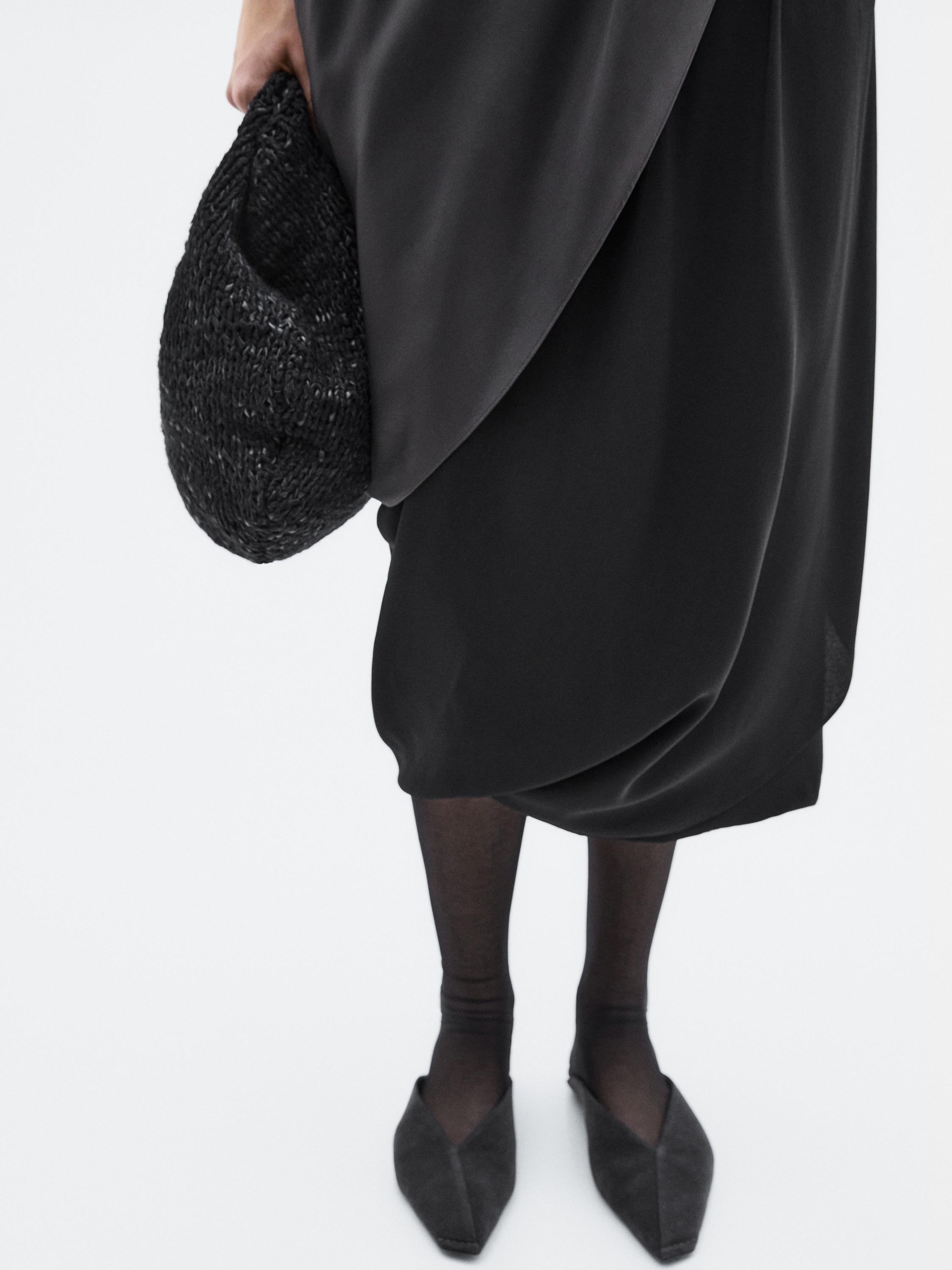 Poltsa ertaina, larruzkoa, crochet-puntuz landua - LIMITED