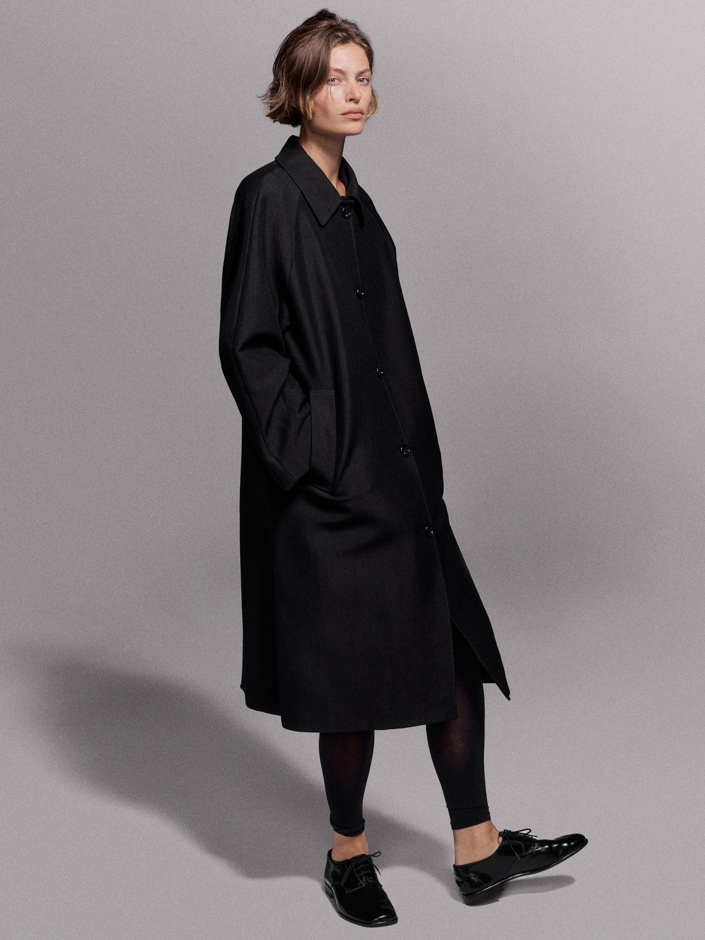 Long wool blend coat