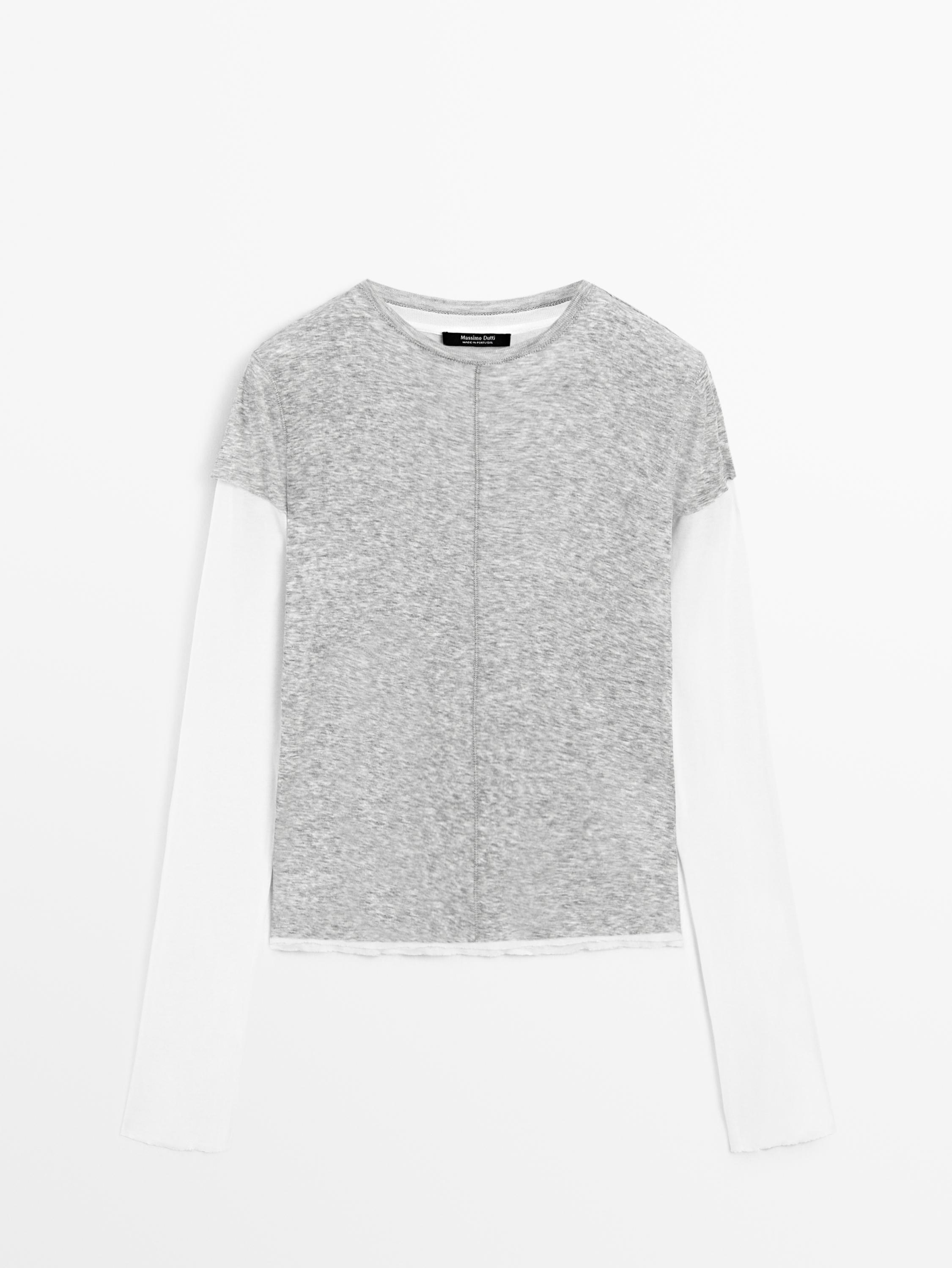 Double-layer cotton T-shirt