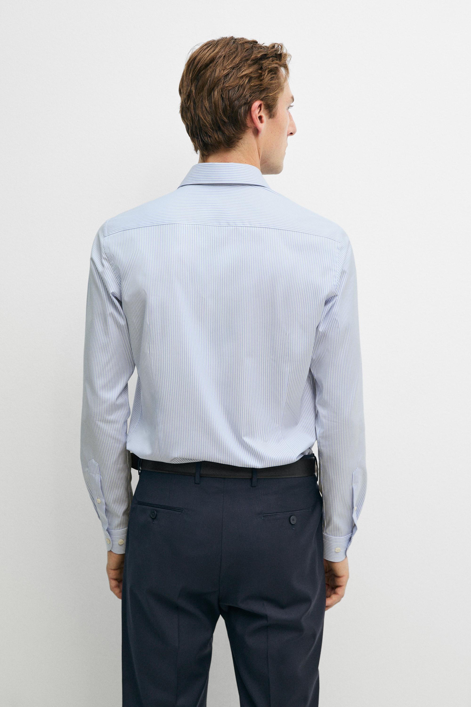 Slim fit striped tailored fit shirt — SKY BLUE