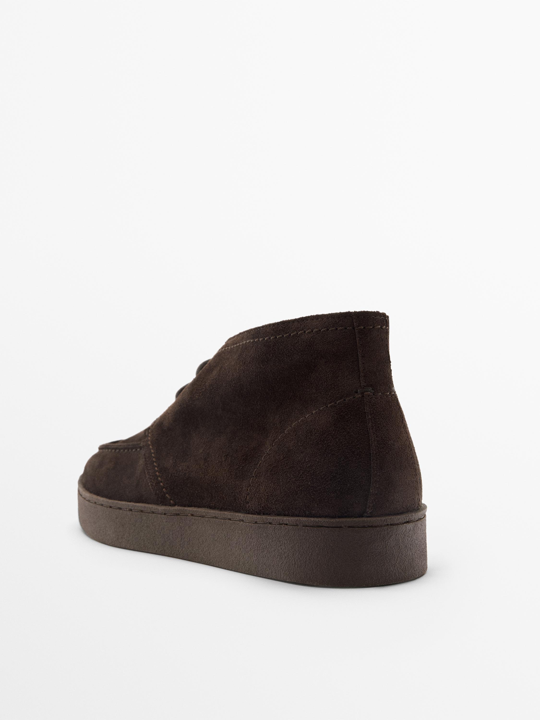 Moc toe boot-style shoes — BROWN