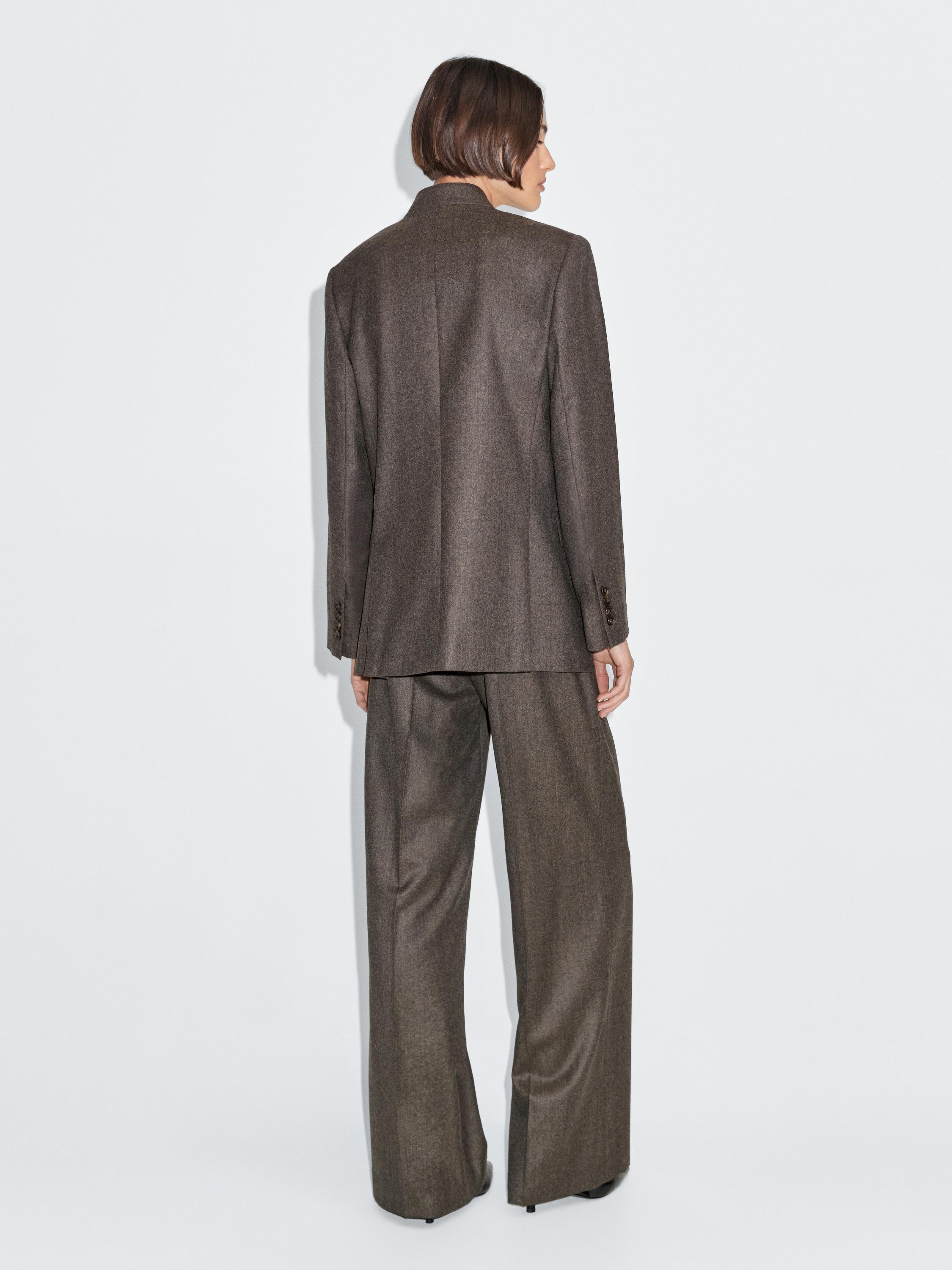 100% wool melange suit trousers