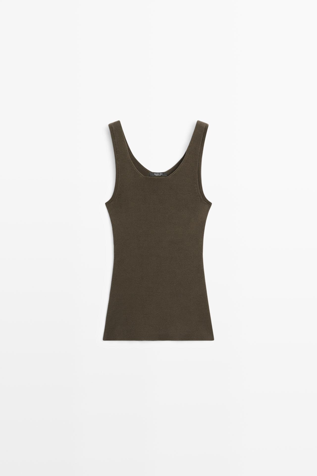 100% cotton ribbed tank top — OLIVE
