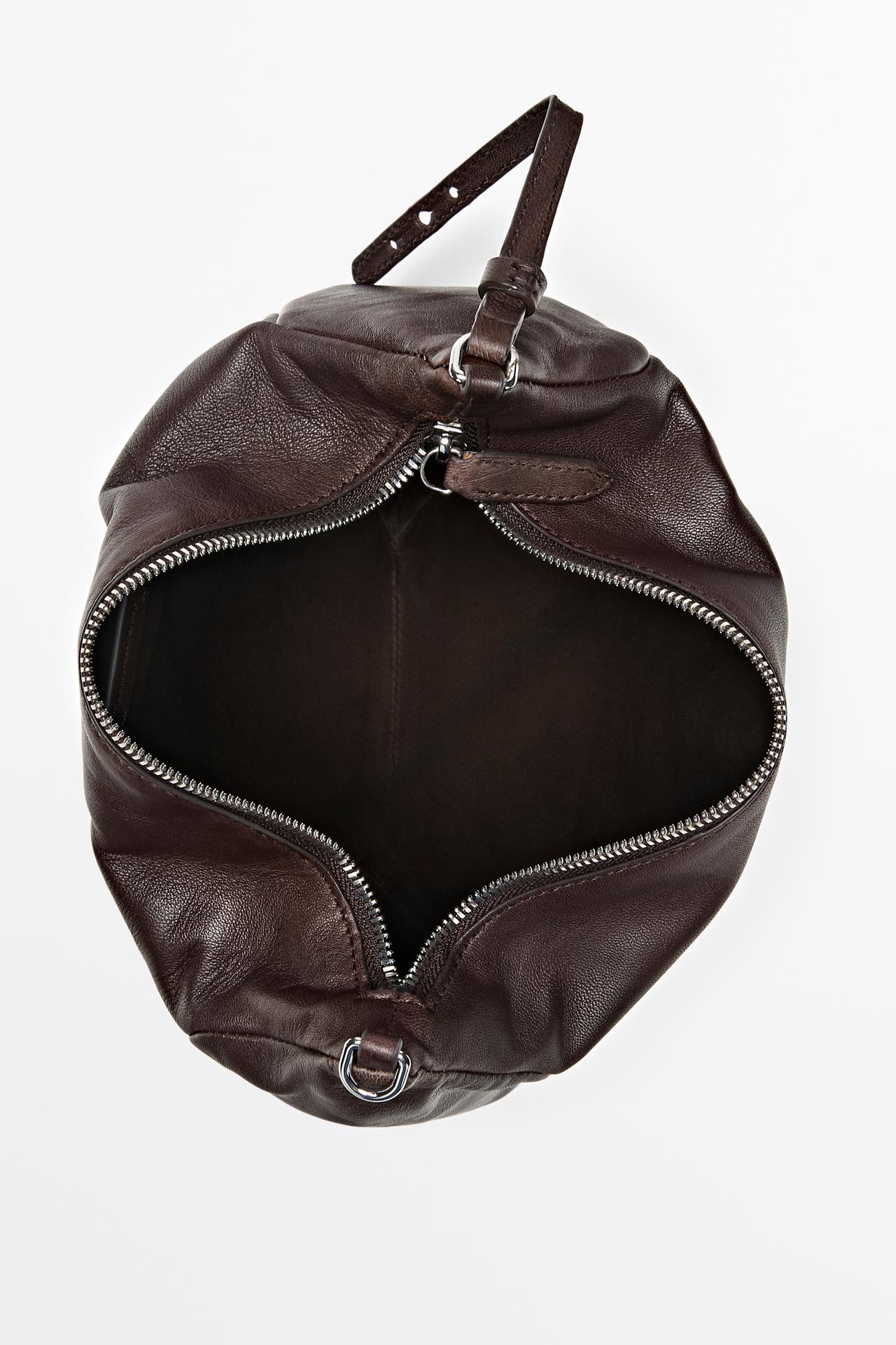 Small nappa leather handbag — BROWN