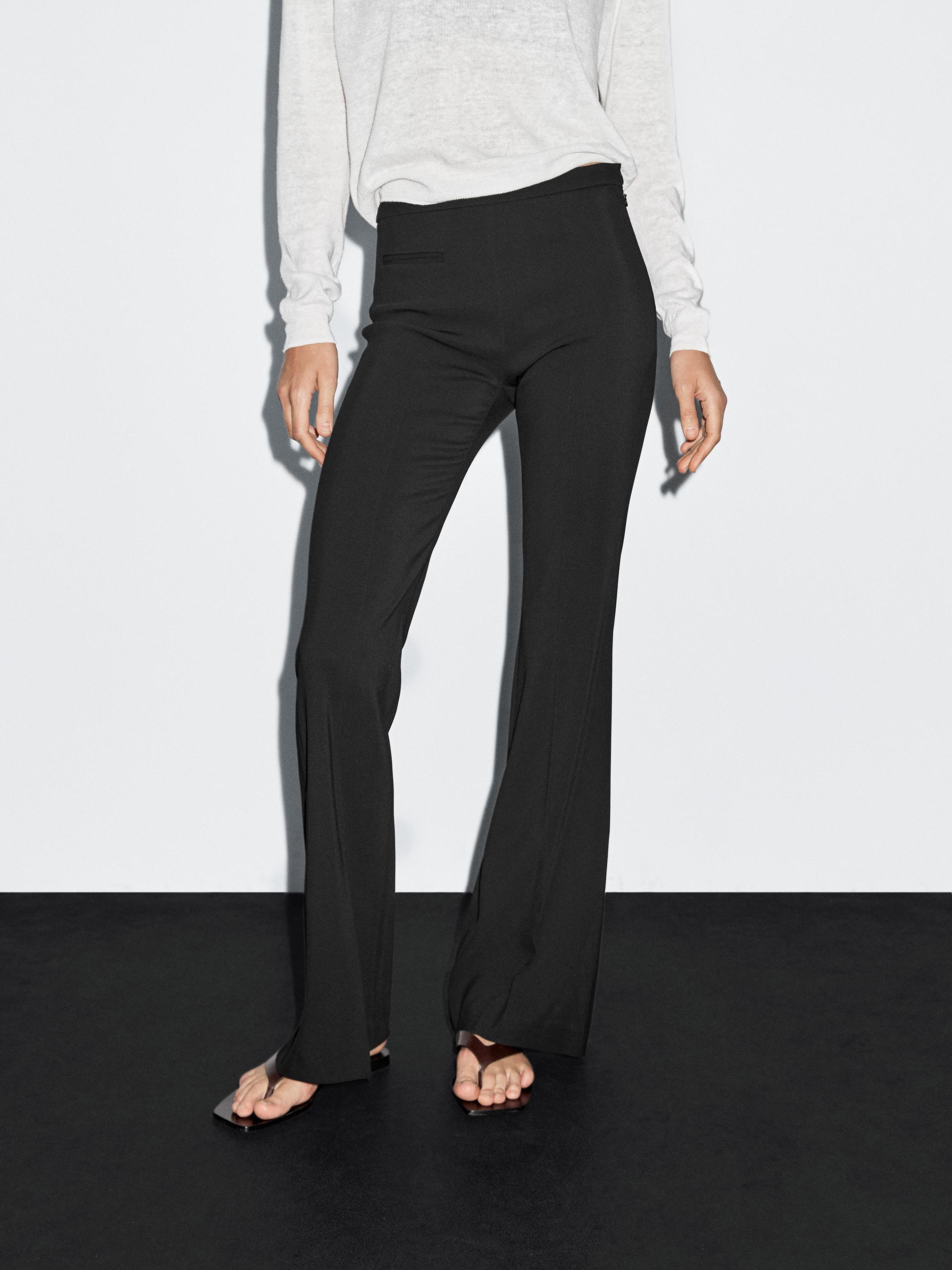 Flared trousers with pocket
