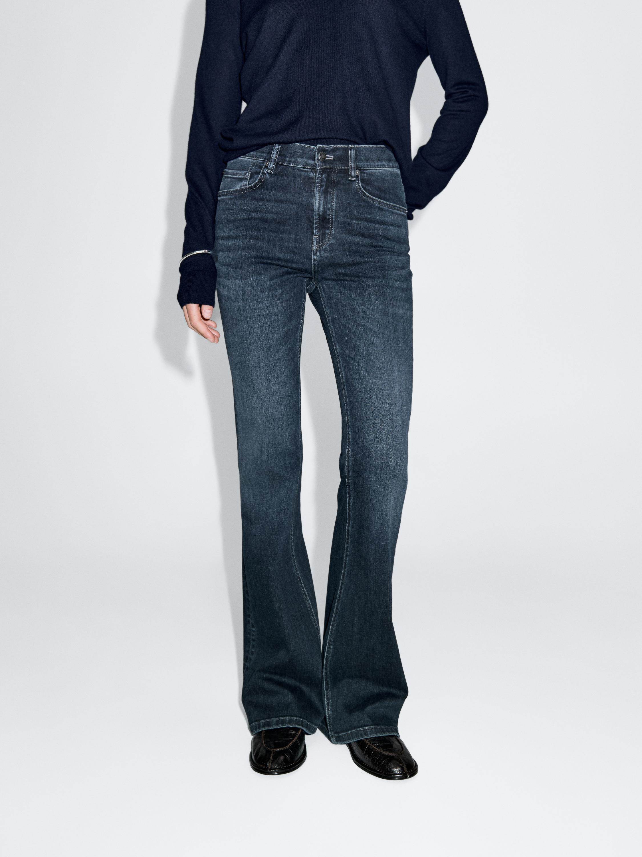 High waist bell bottom skinny jeans