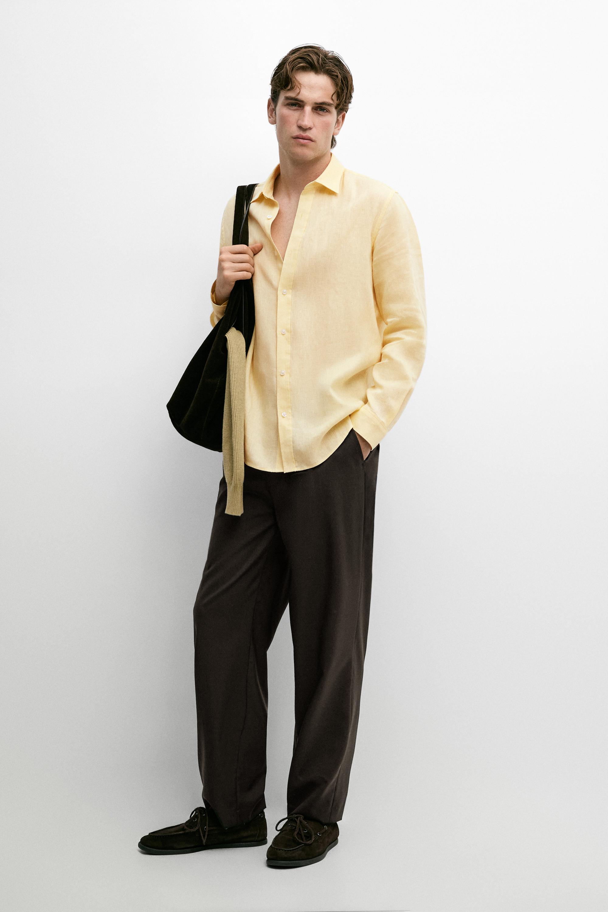 Camisa slim fit 100% lino