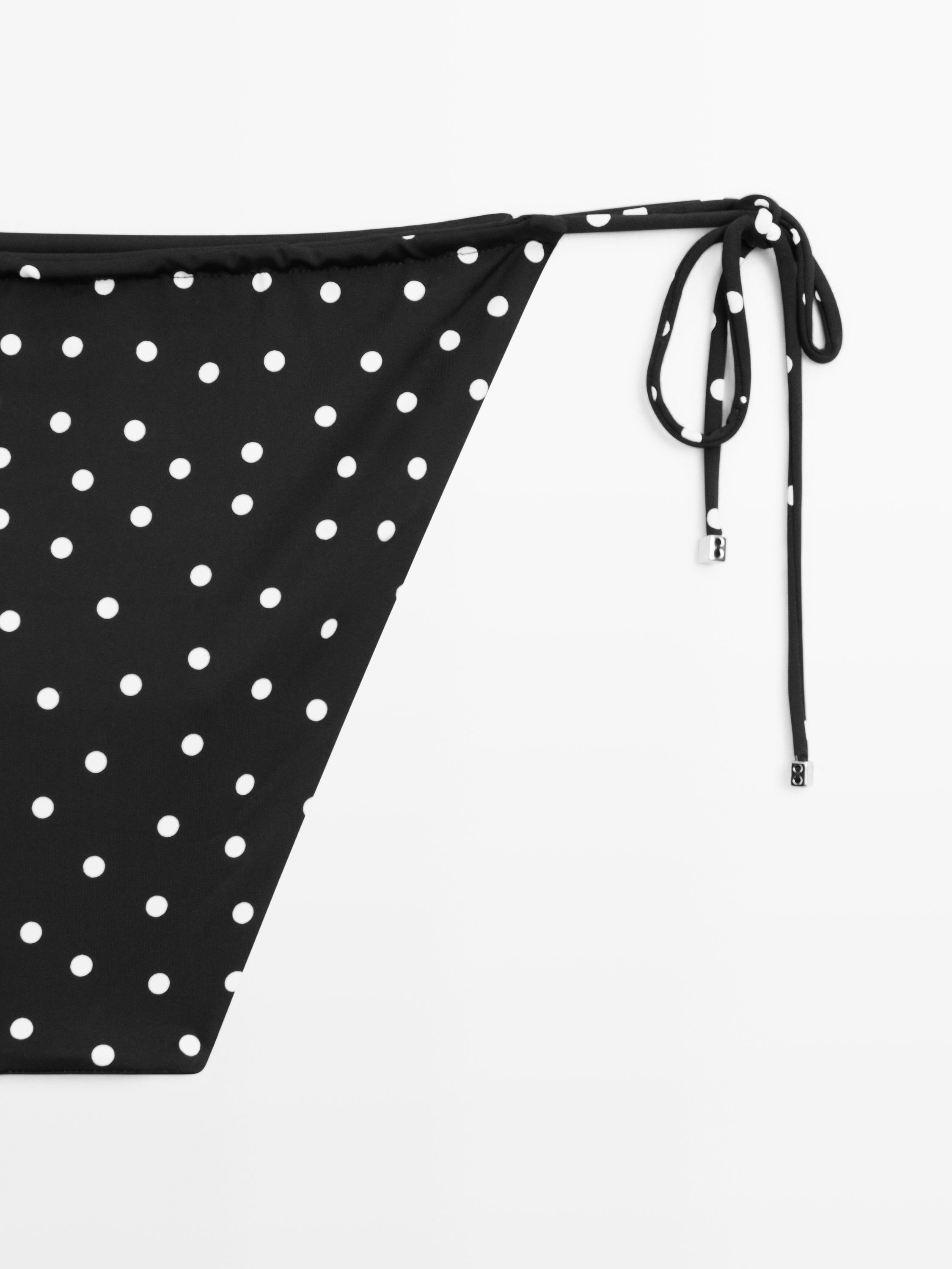 Polka dot print bikini bottoms — BLACK