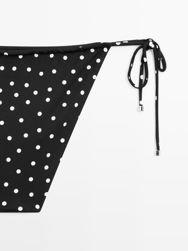 Polka dot print bikini bottoms — BLACK 7