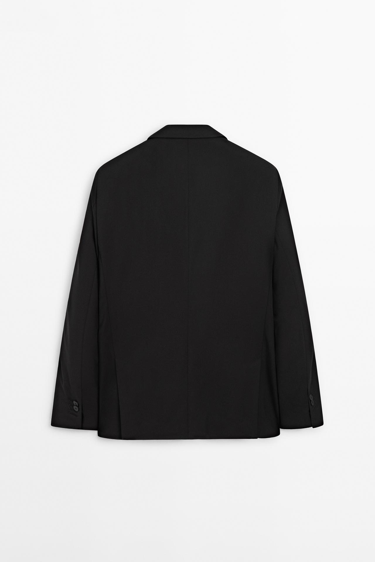 100% cool wool suit blazer — BLACK