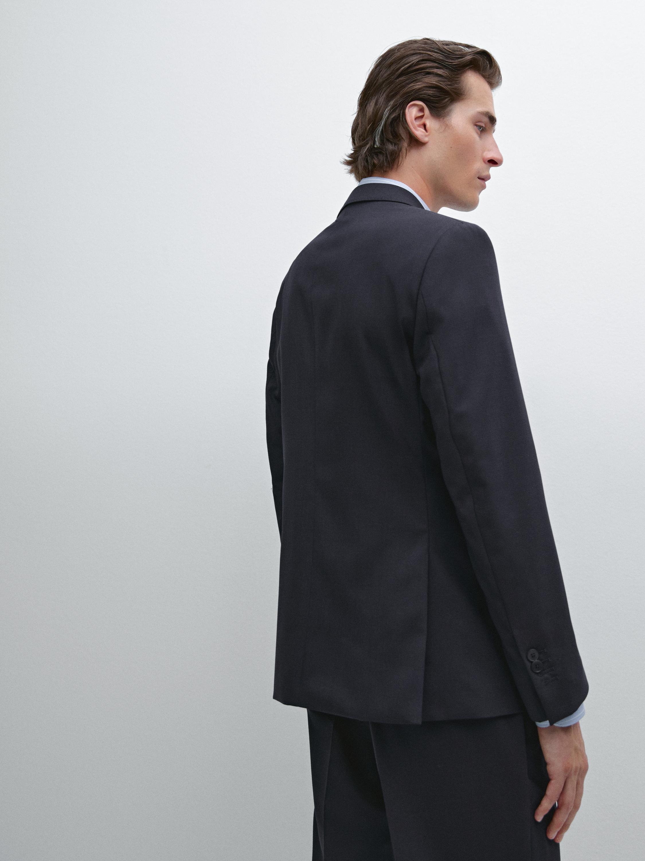 Wool blend suit blazer