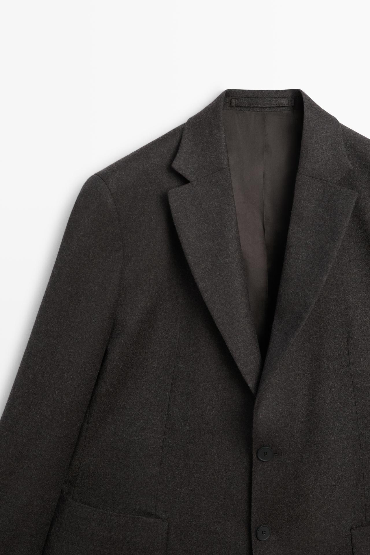 100% wool suit blazer — BROWN