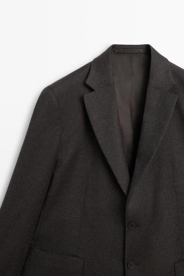 100% wool suit blazer — BROWN 4