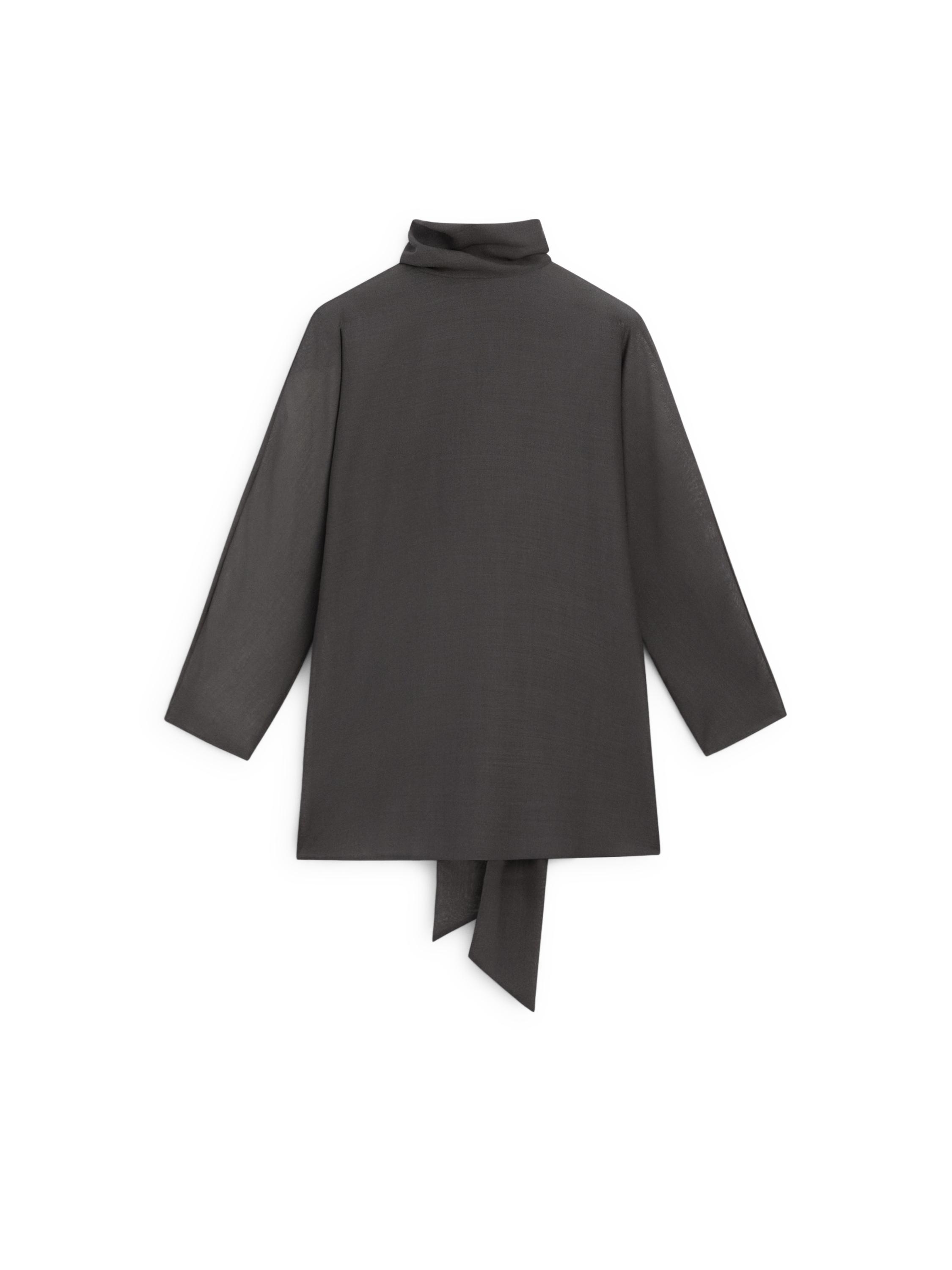 Flowing blouse with tie detail - STUDIO — GREY