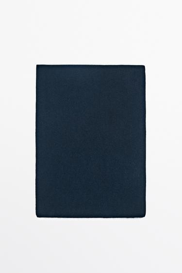 100% cashmere fine-knit scarf — NAVY BLUE 1