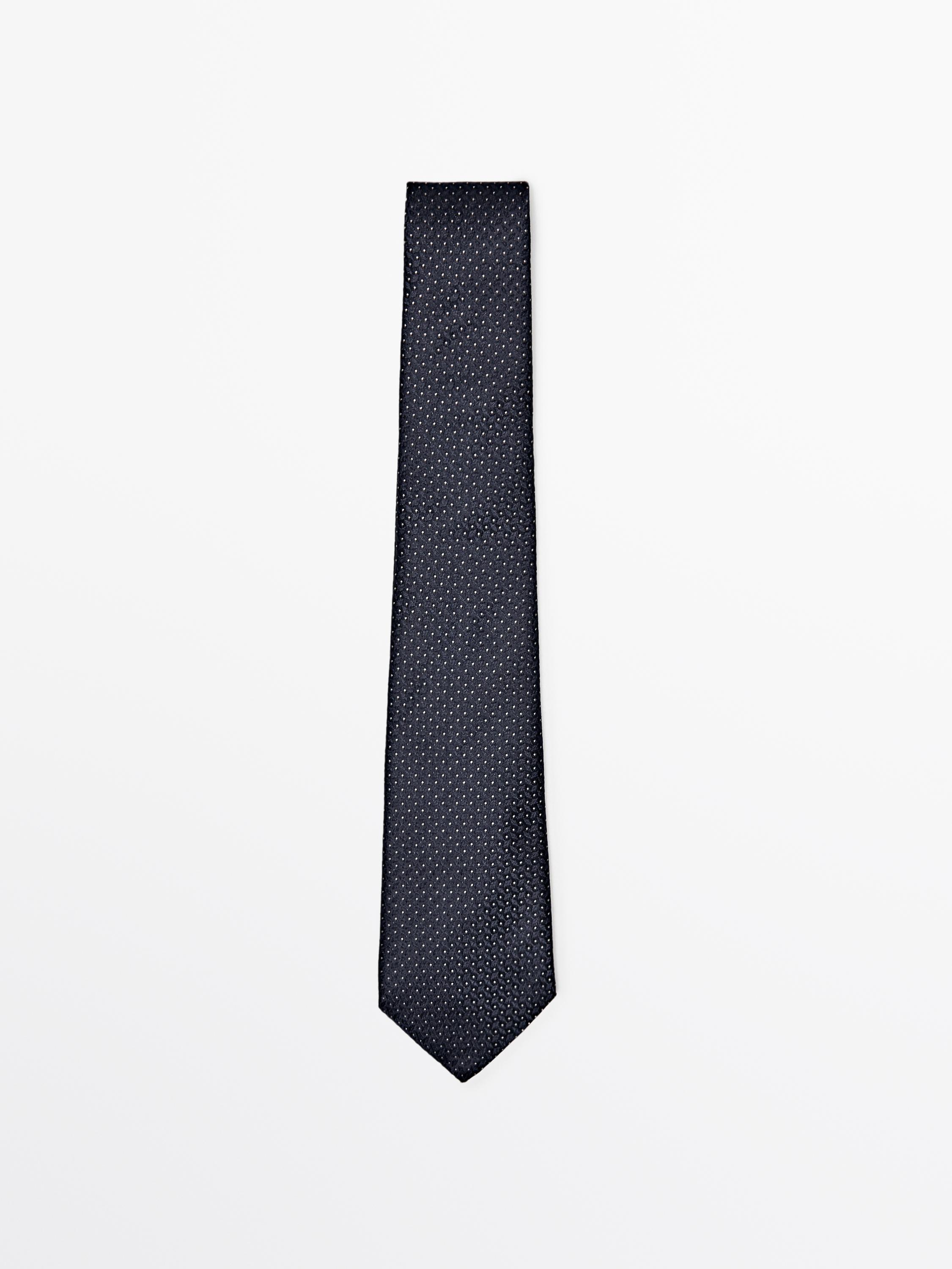 100% mulberry silk polka dot tie