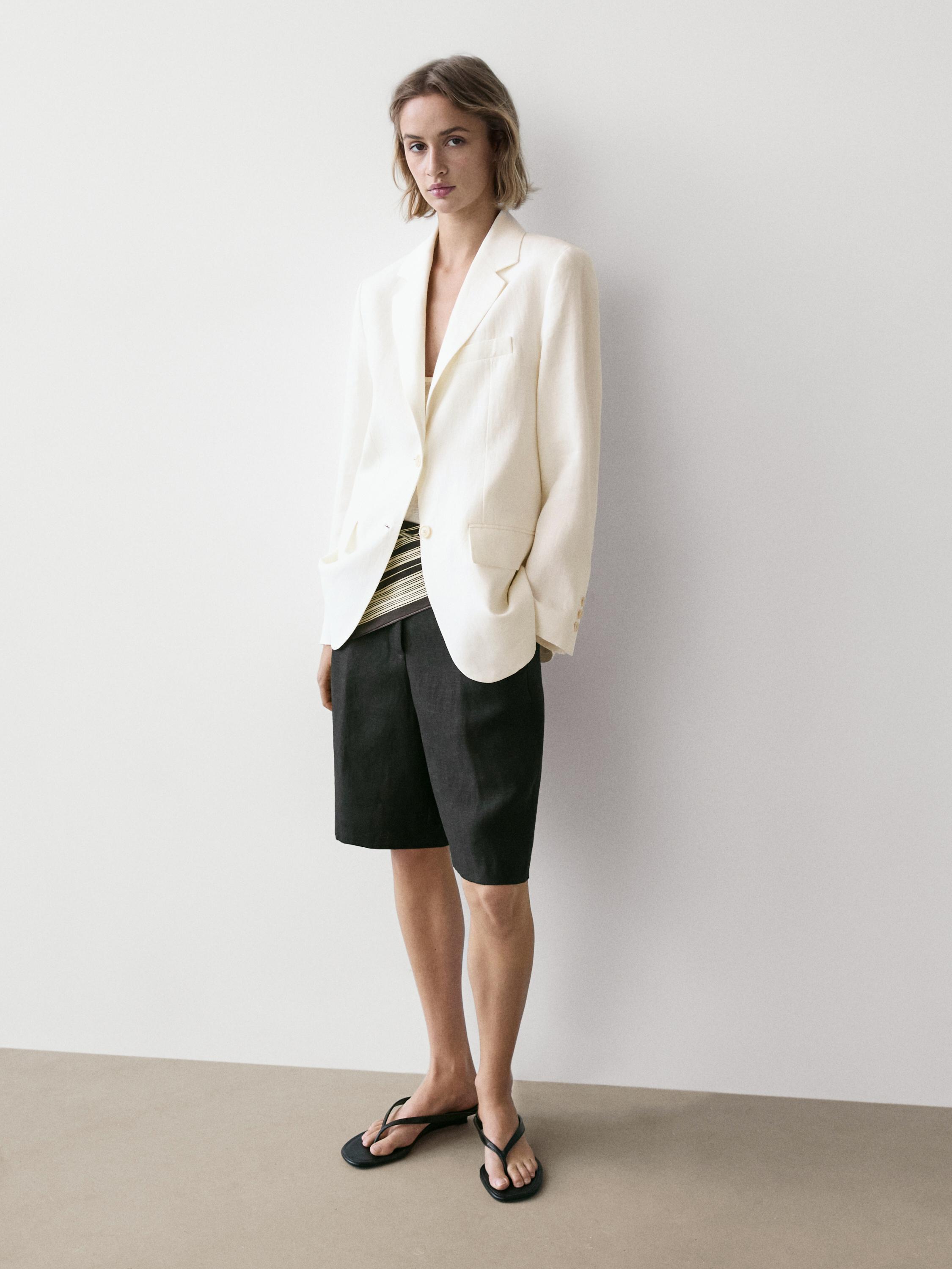 100% linen suit blazer — Off white