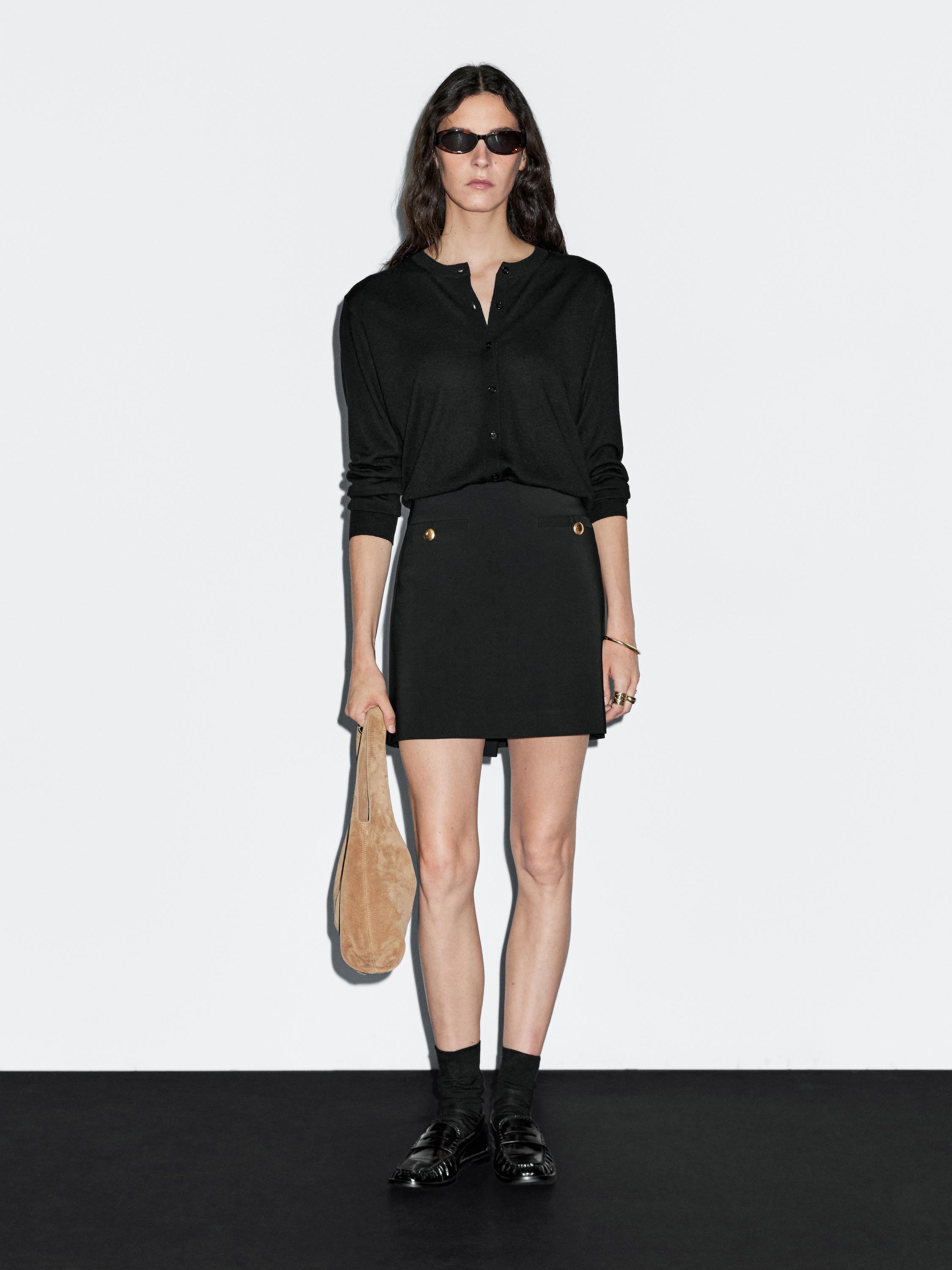 Button-up mini skirt