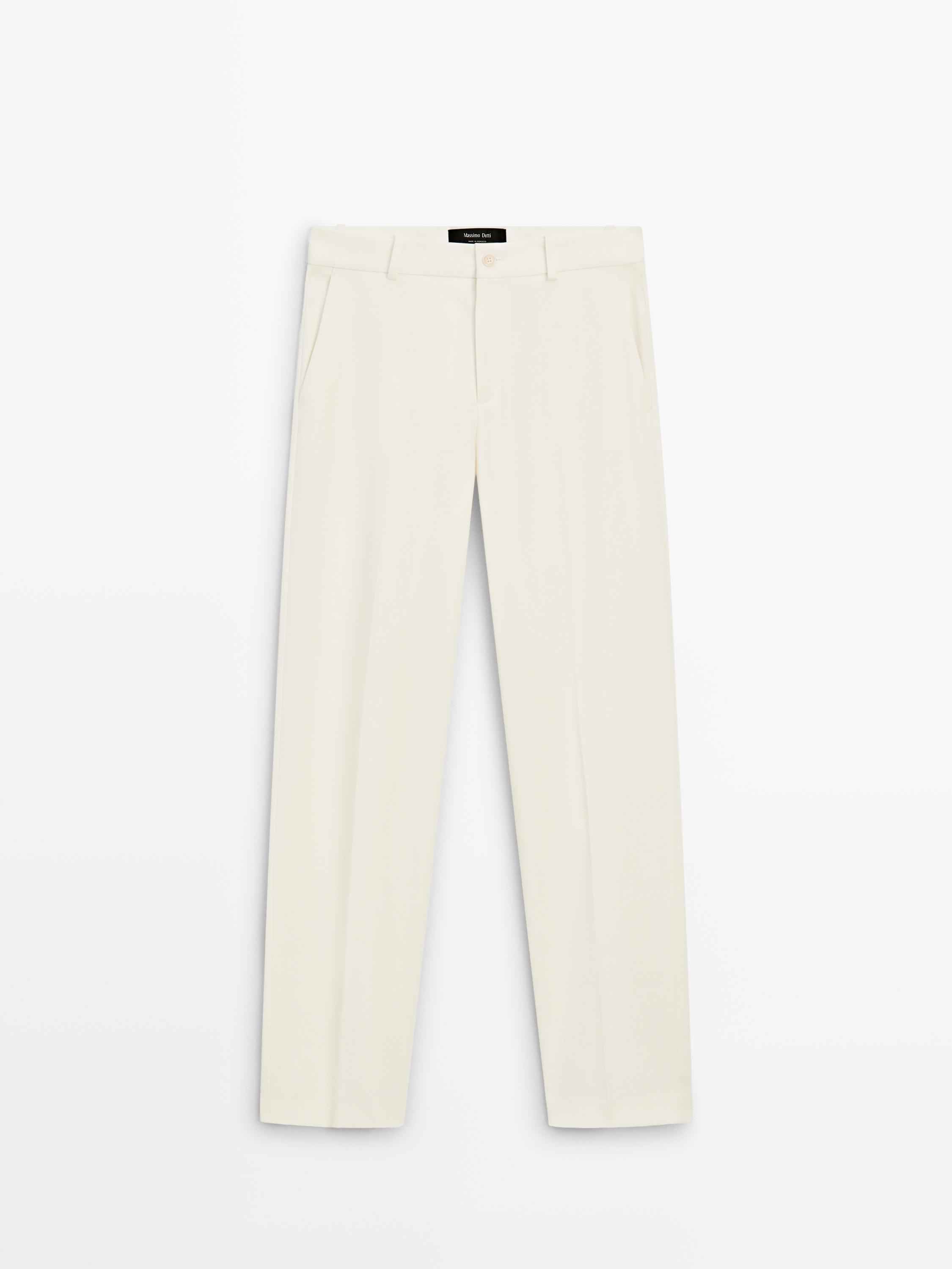 Straight-leg flowing trousers — CREAM
