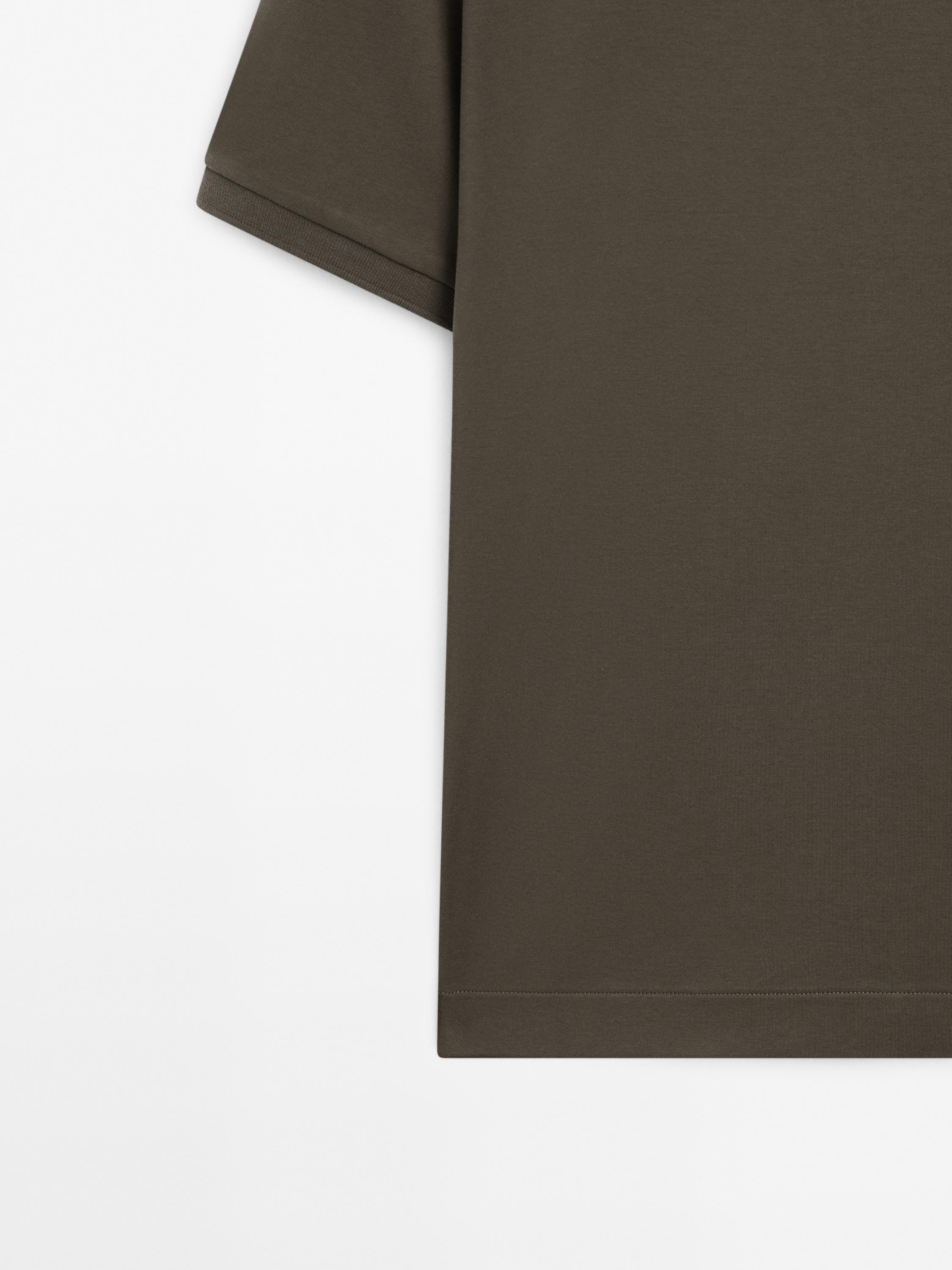 Cotton blend short sleeve polo shirt