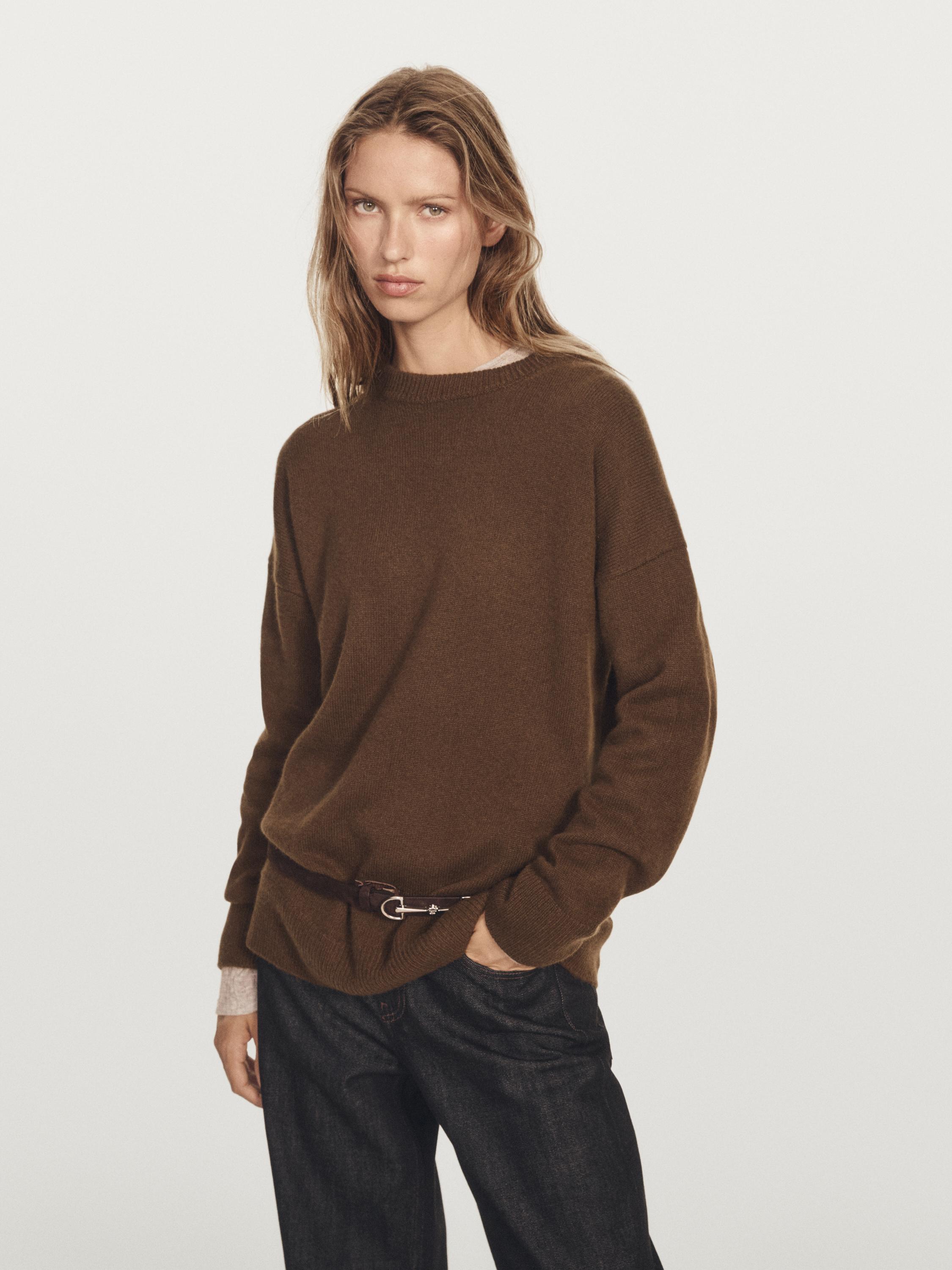 Πλεκτό oversized πουλόβερ από 100% κασμίρι