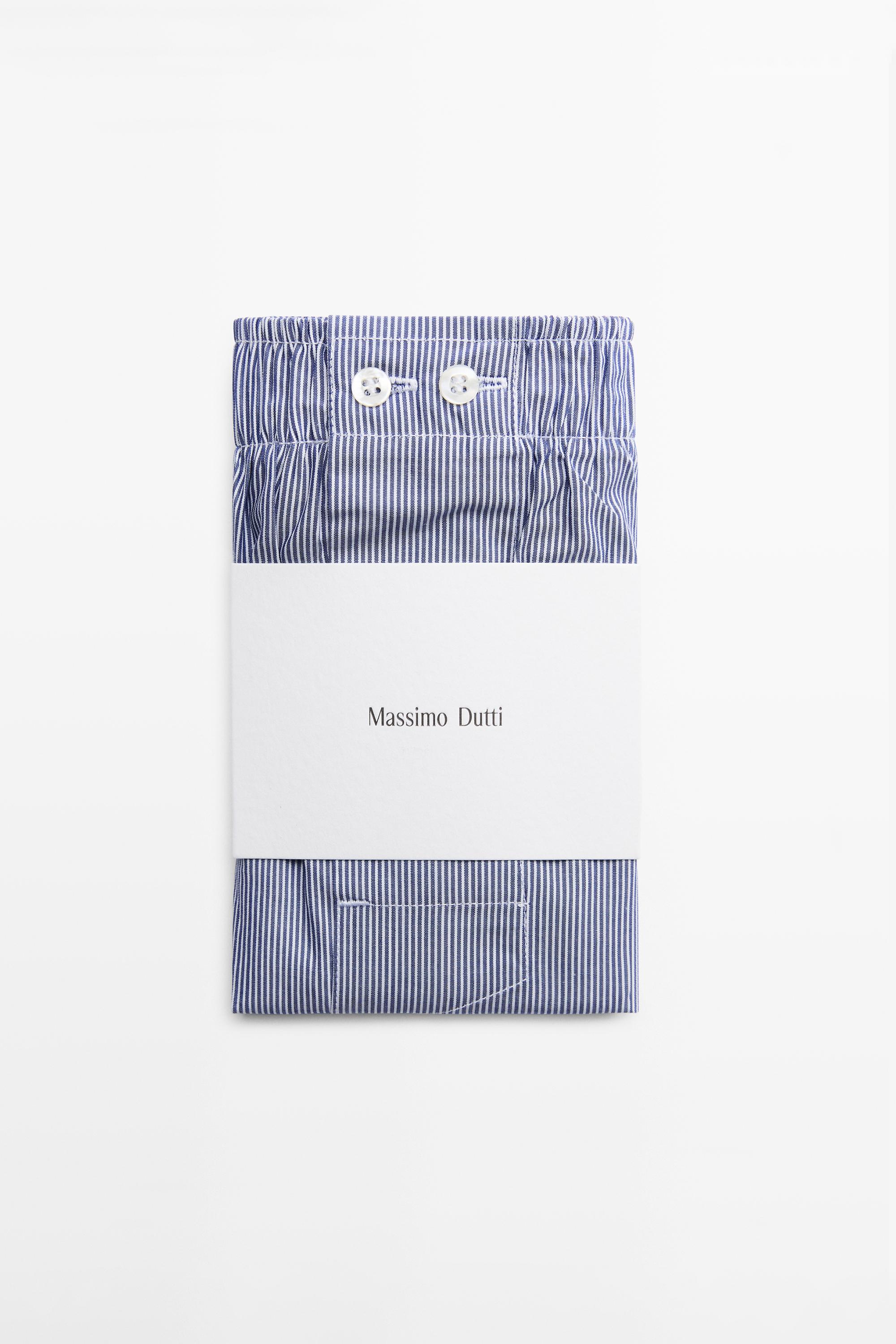100% cotton striped boxers — NAVY BLUE