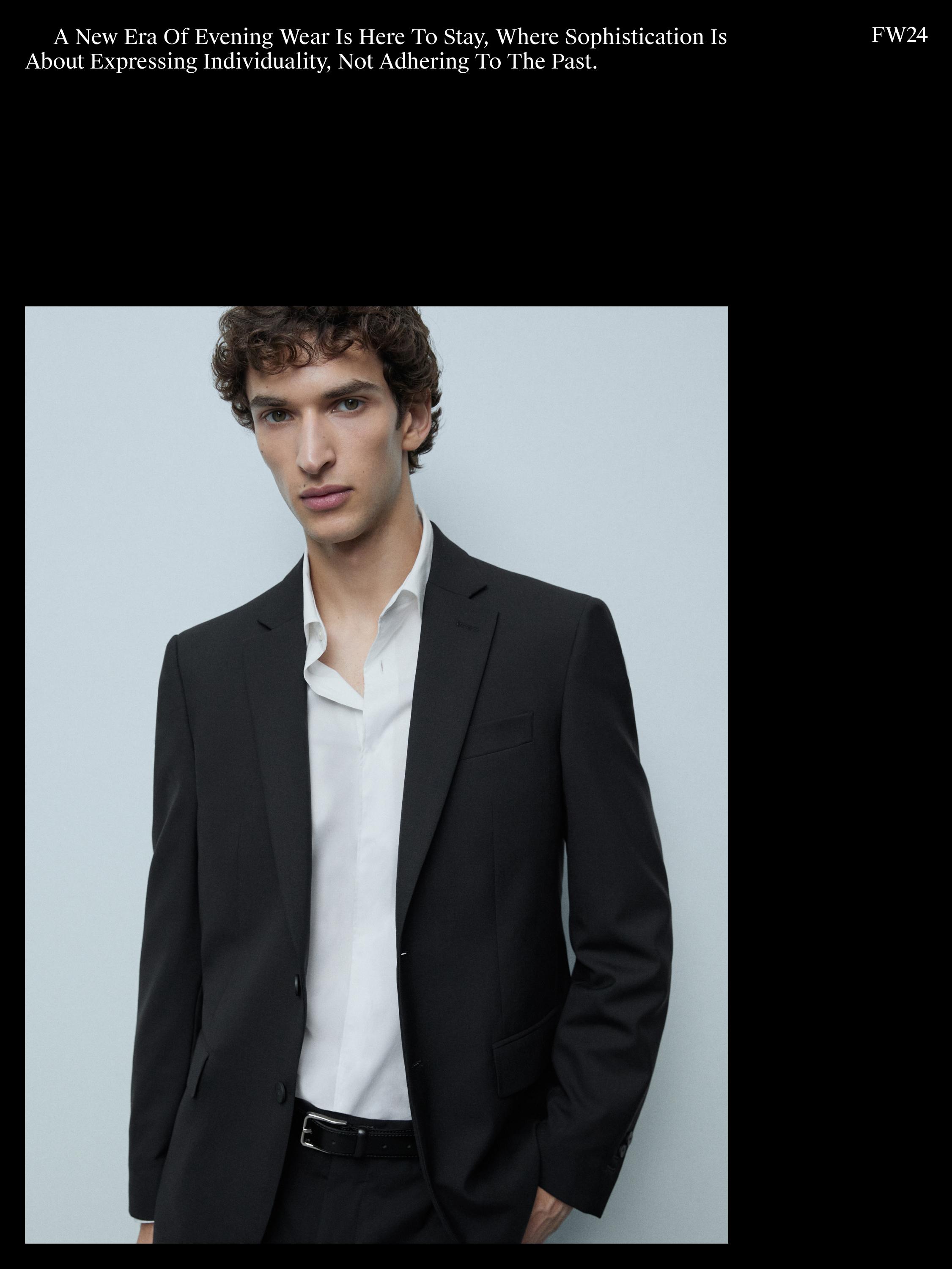 100% cool wool suit blazer — BLACK
