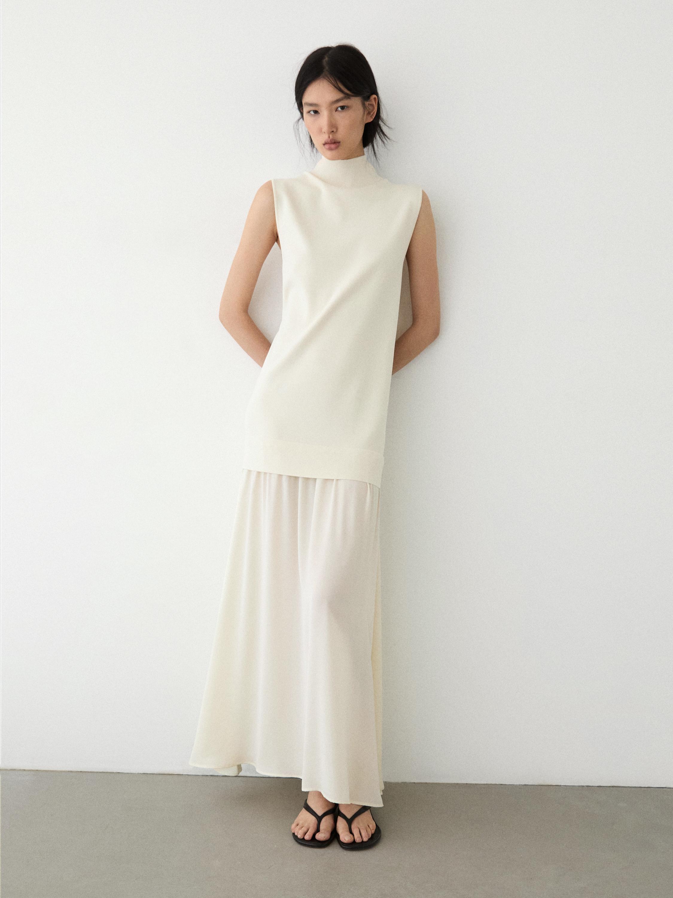 Matching knit midi dress — CREAM