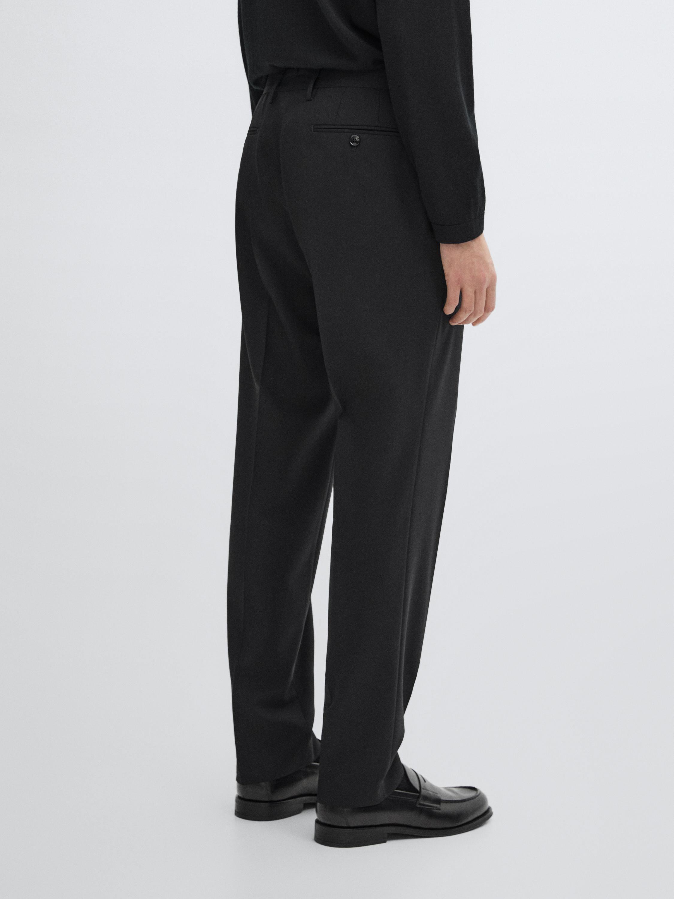 100% wool smart suit trousers