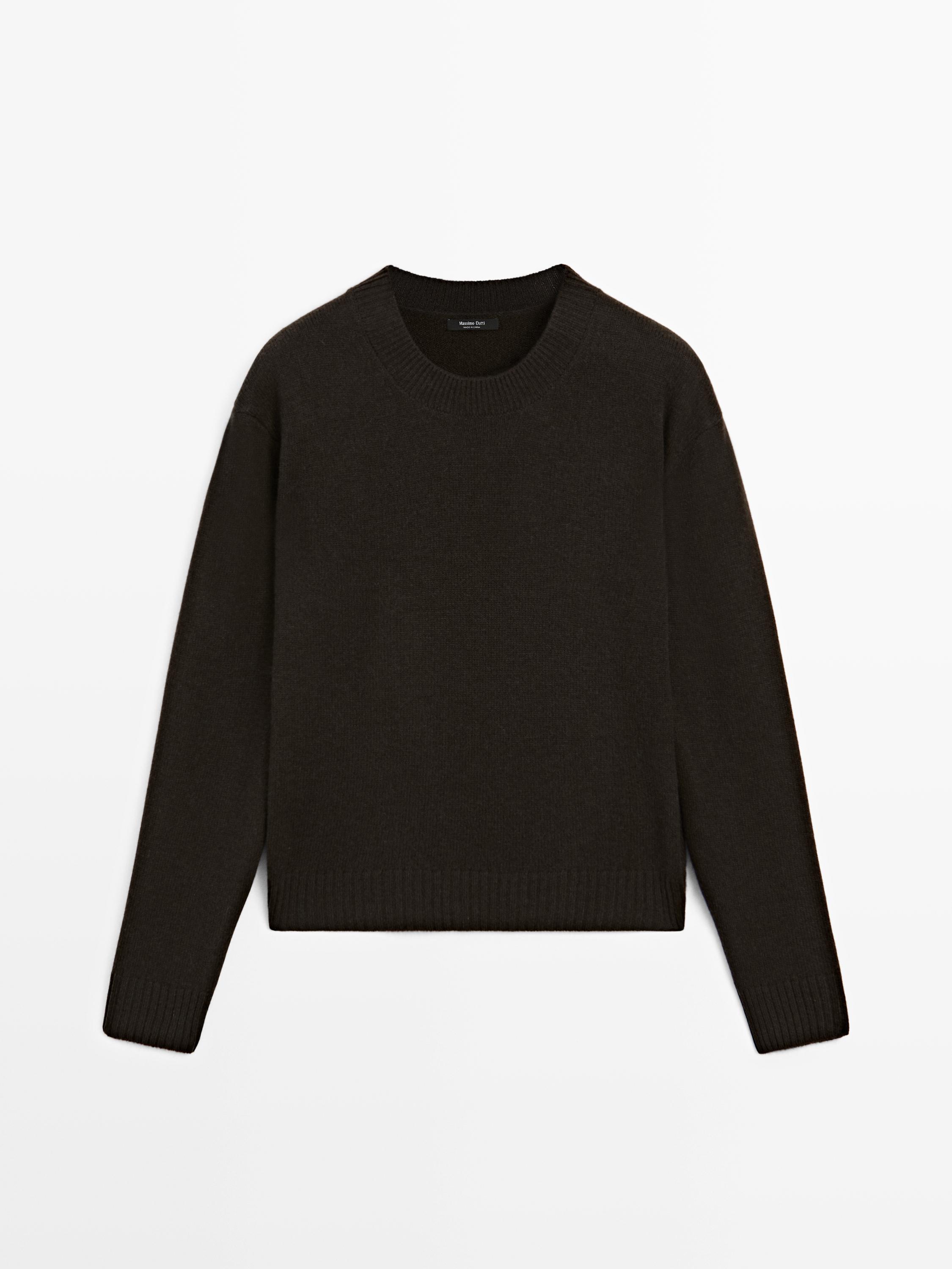 Wool blend crew neck sweater
