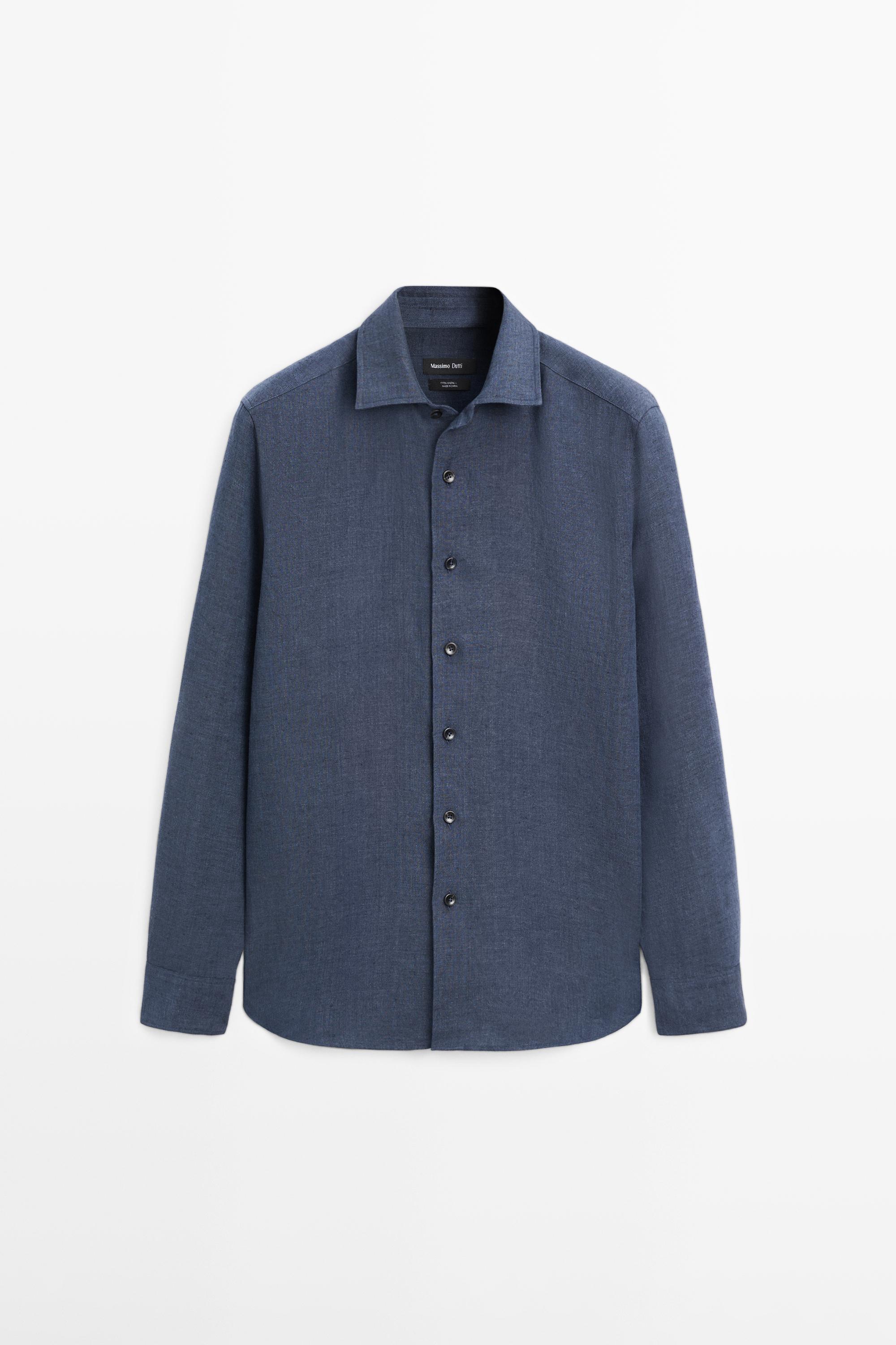 Camisa regular fit 100% lino