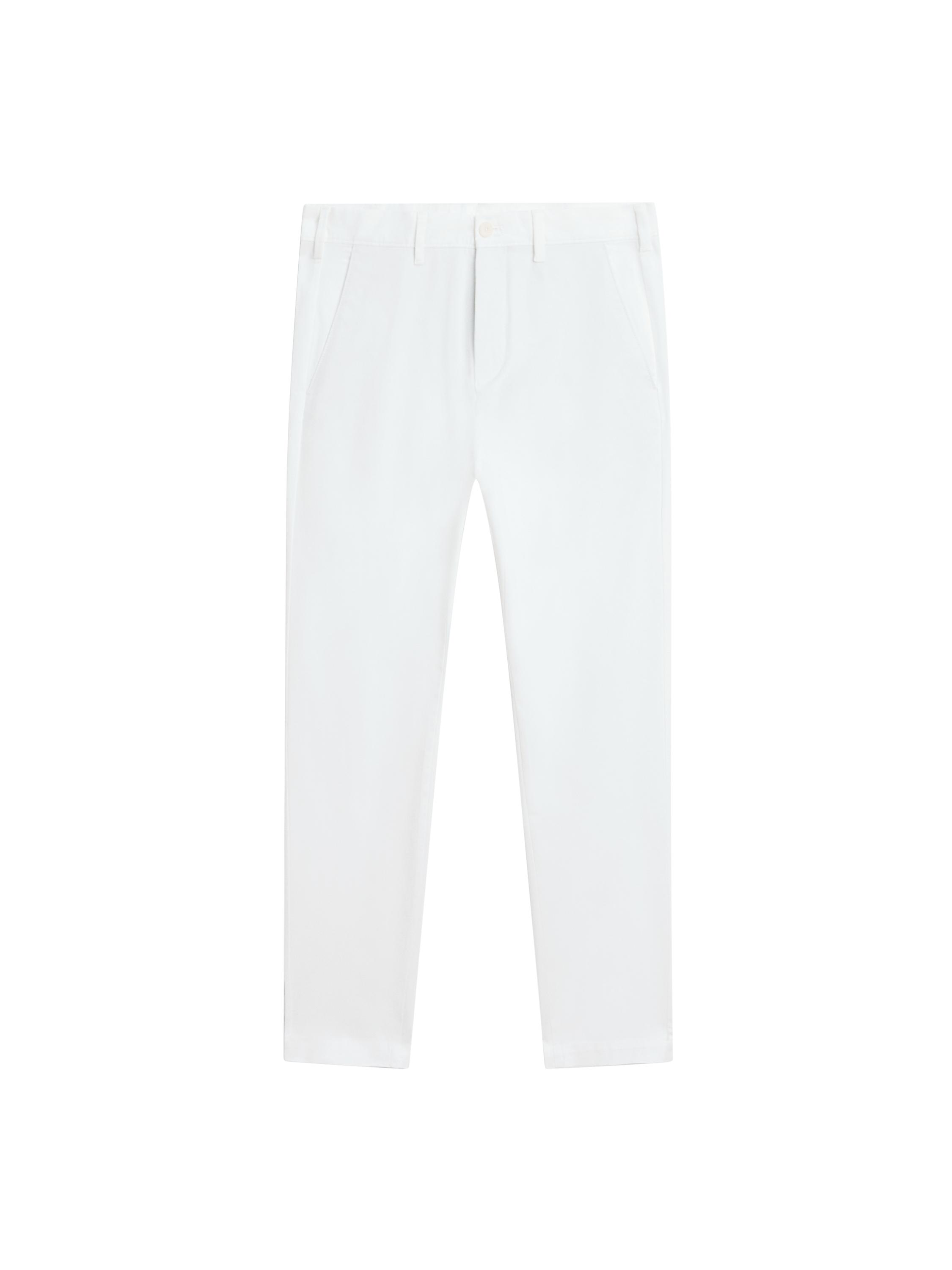 Cotton blend slim fit pants — Off white