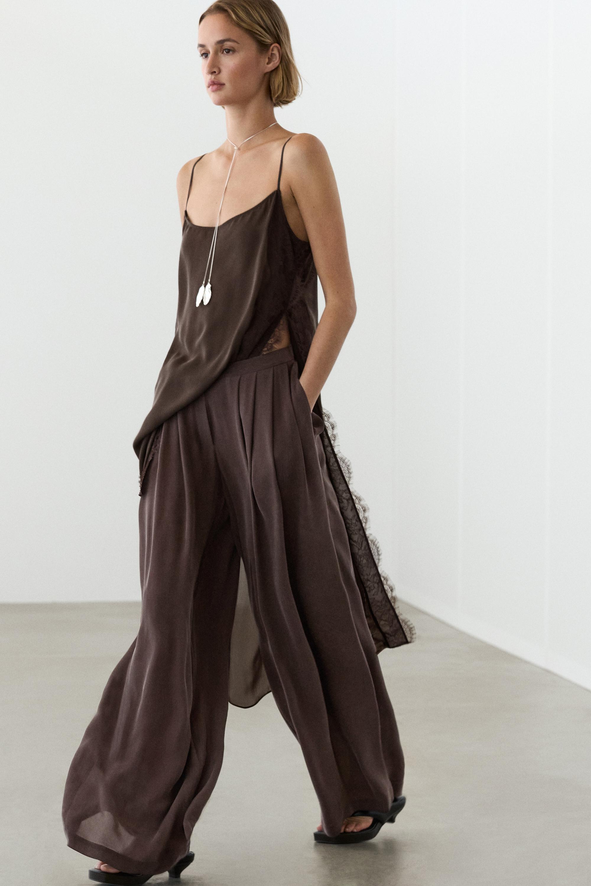 Total look flowing skort — Chocolate