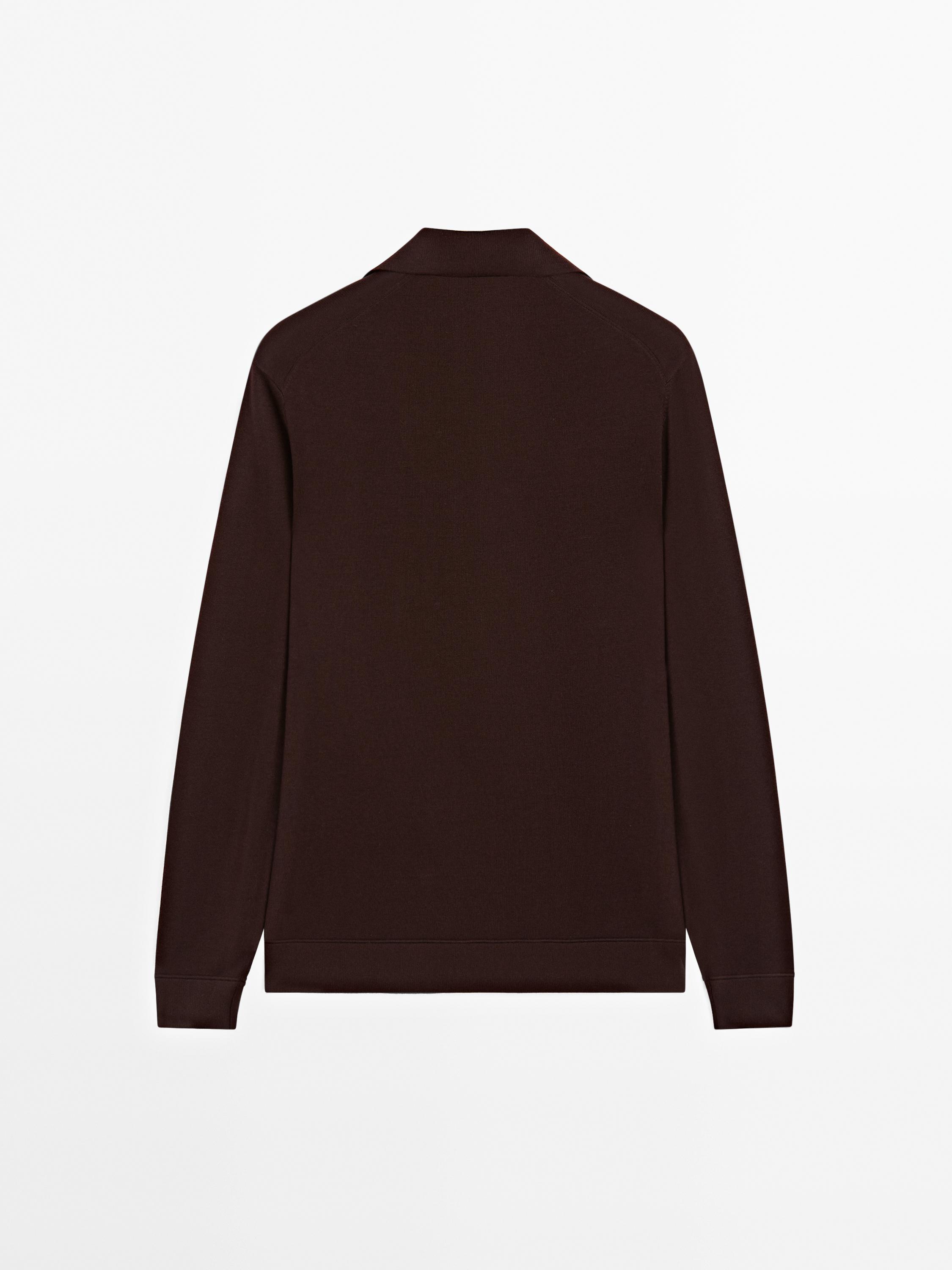 Pull polo en maille à col en V